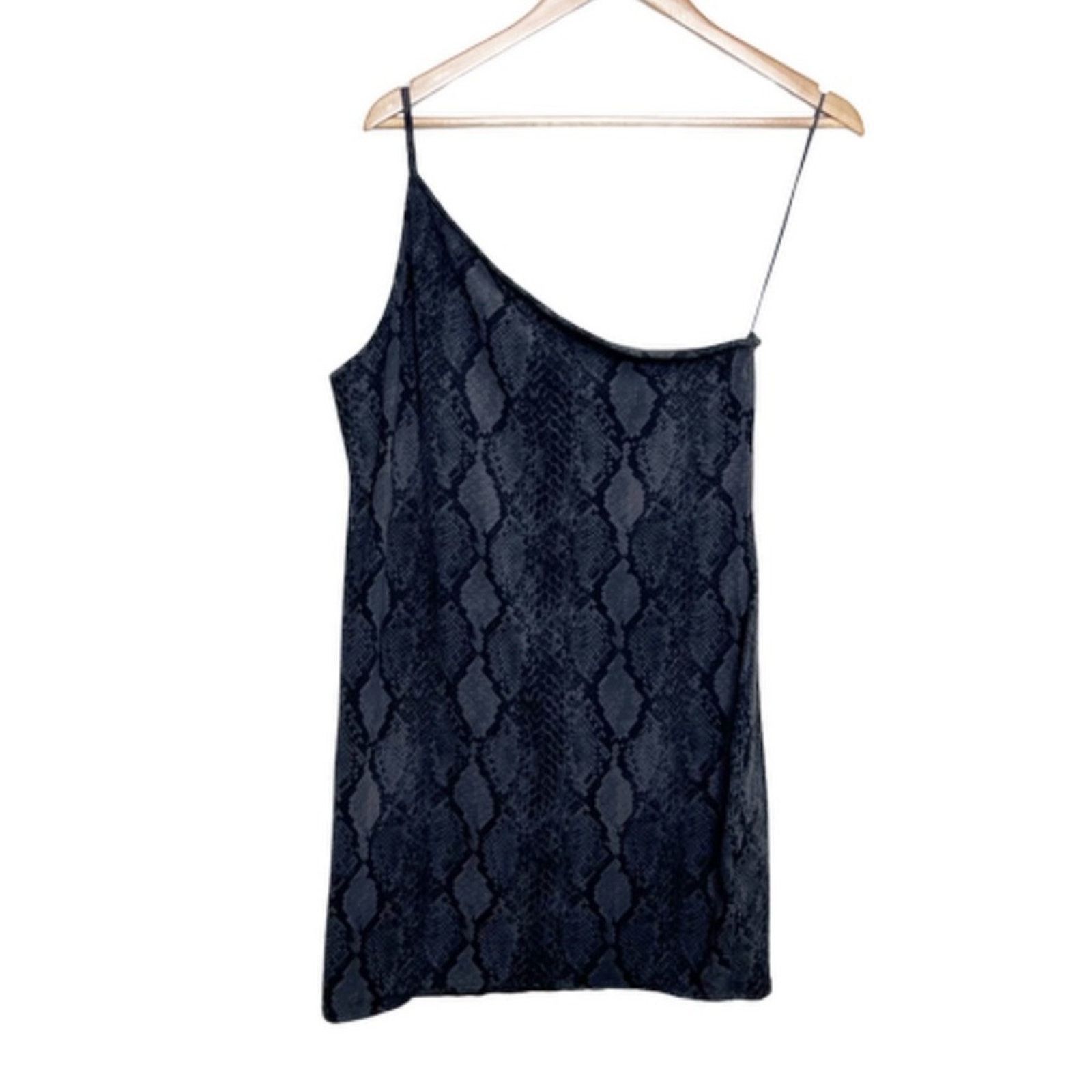 Express Express Women’s Snakeskin One Shoulder Bodycon Mini Dress Size L / US 10 / IT 46 - 1 Thumbnail