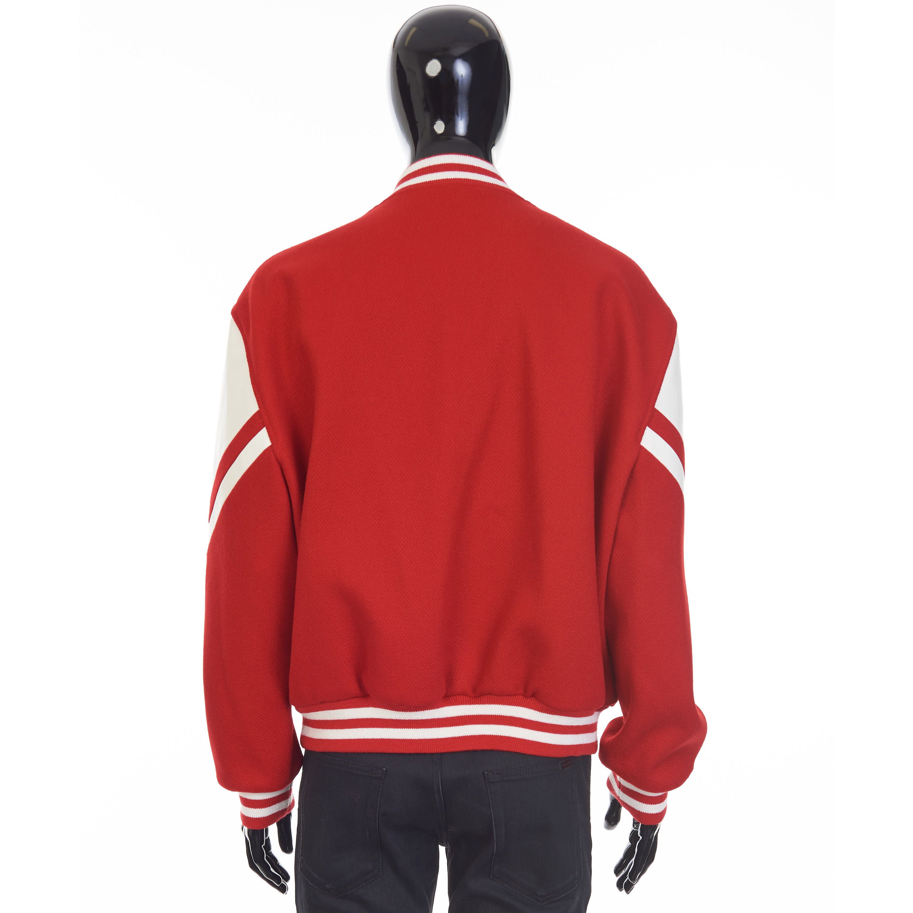 Celine Jackson Teddy Jacket - Red Textured Wool, 'C' Patch Size US M / EU 48-50 / 2 - 5 Thumbnail