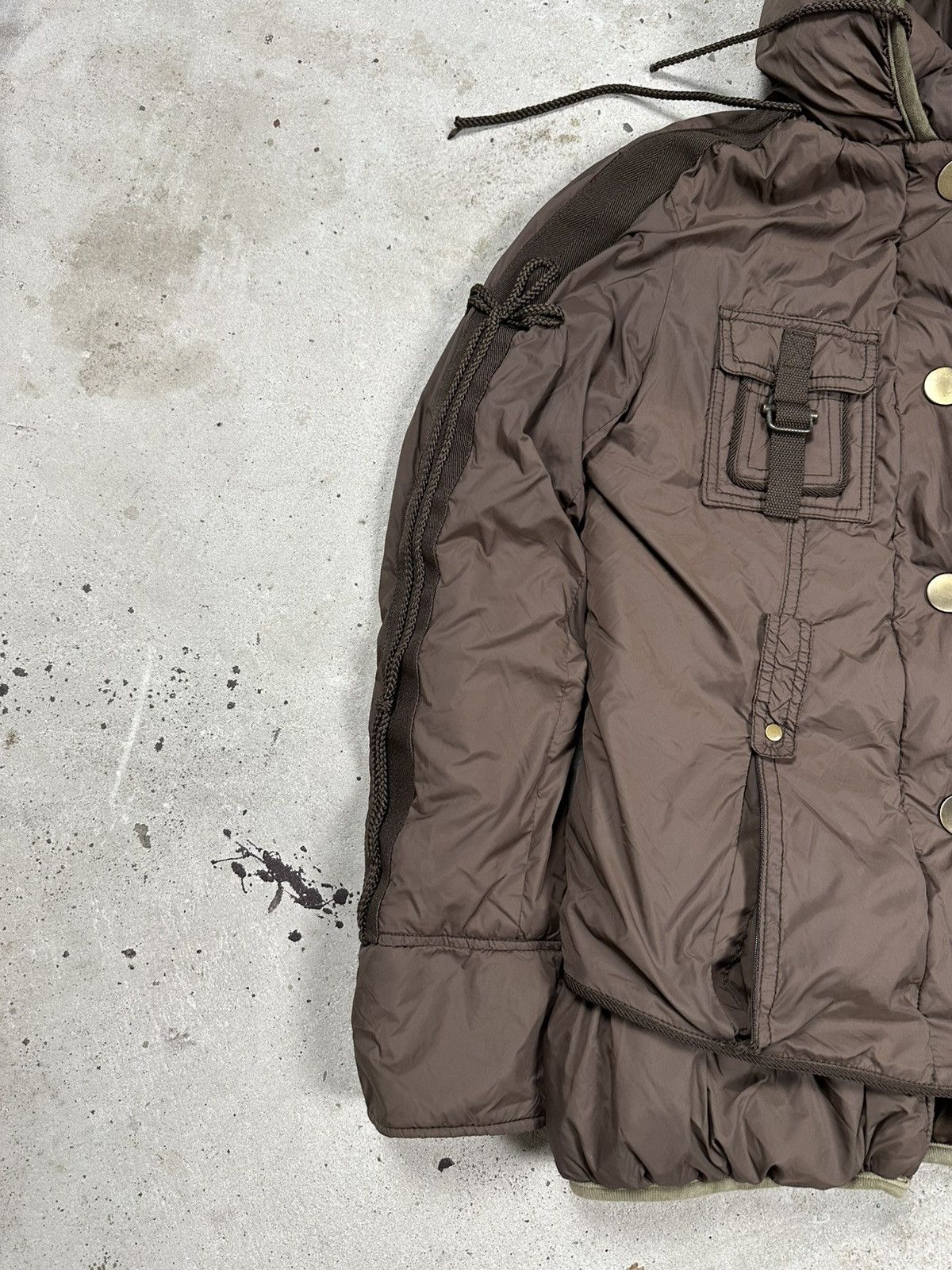 Japanese Brand × Vintage Vintage Y2K Bondage Utility Hooded Brown Jacket Size US S / EU 44-46 / 1 - 6 Thumbnail