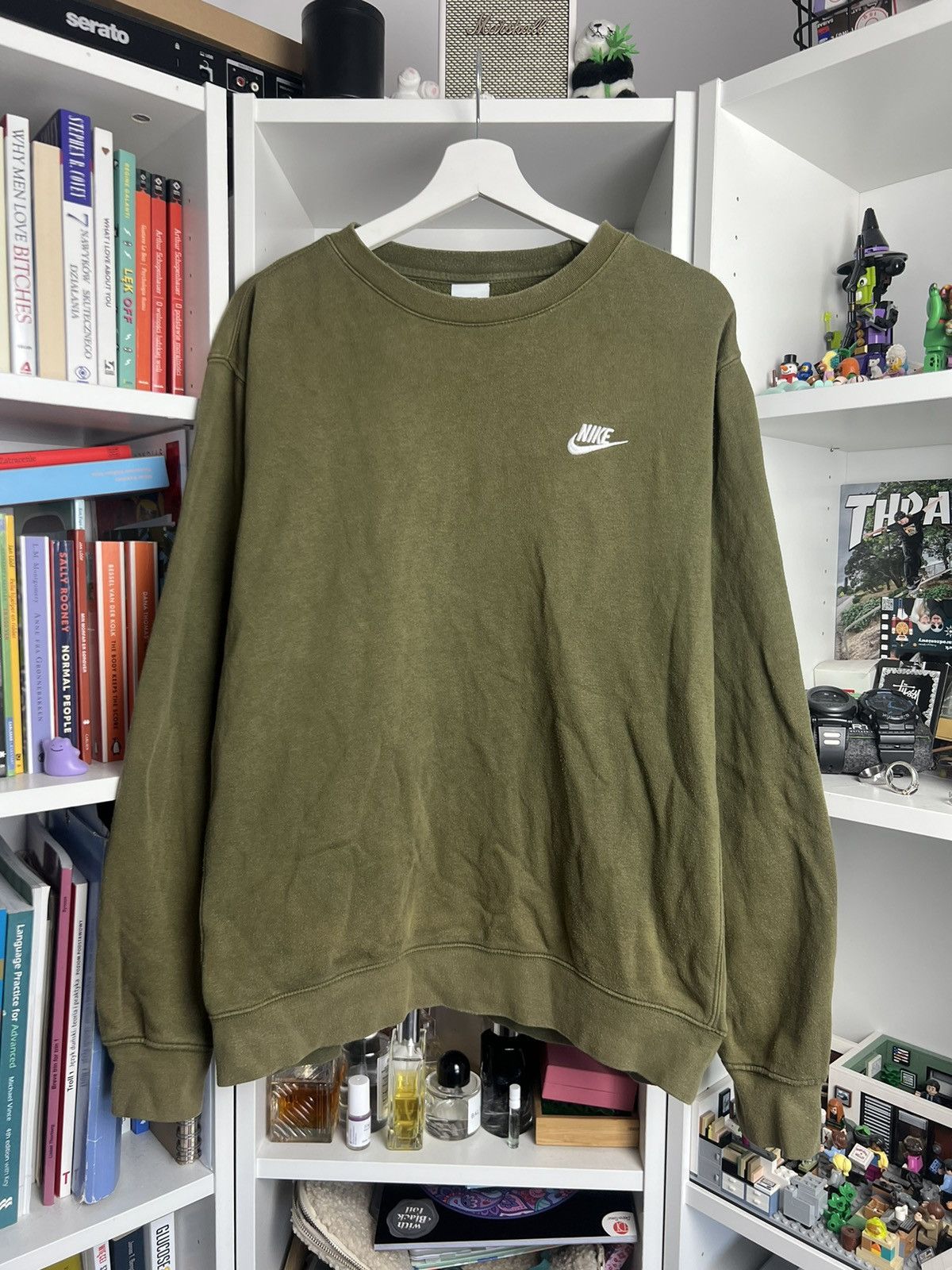 Nike × Vintage Nike small logo khaki boxy sweatshirt L skate gorpcore y2k Size US L / EU 52-54 / 3 - 1 Thumbnail