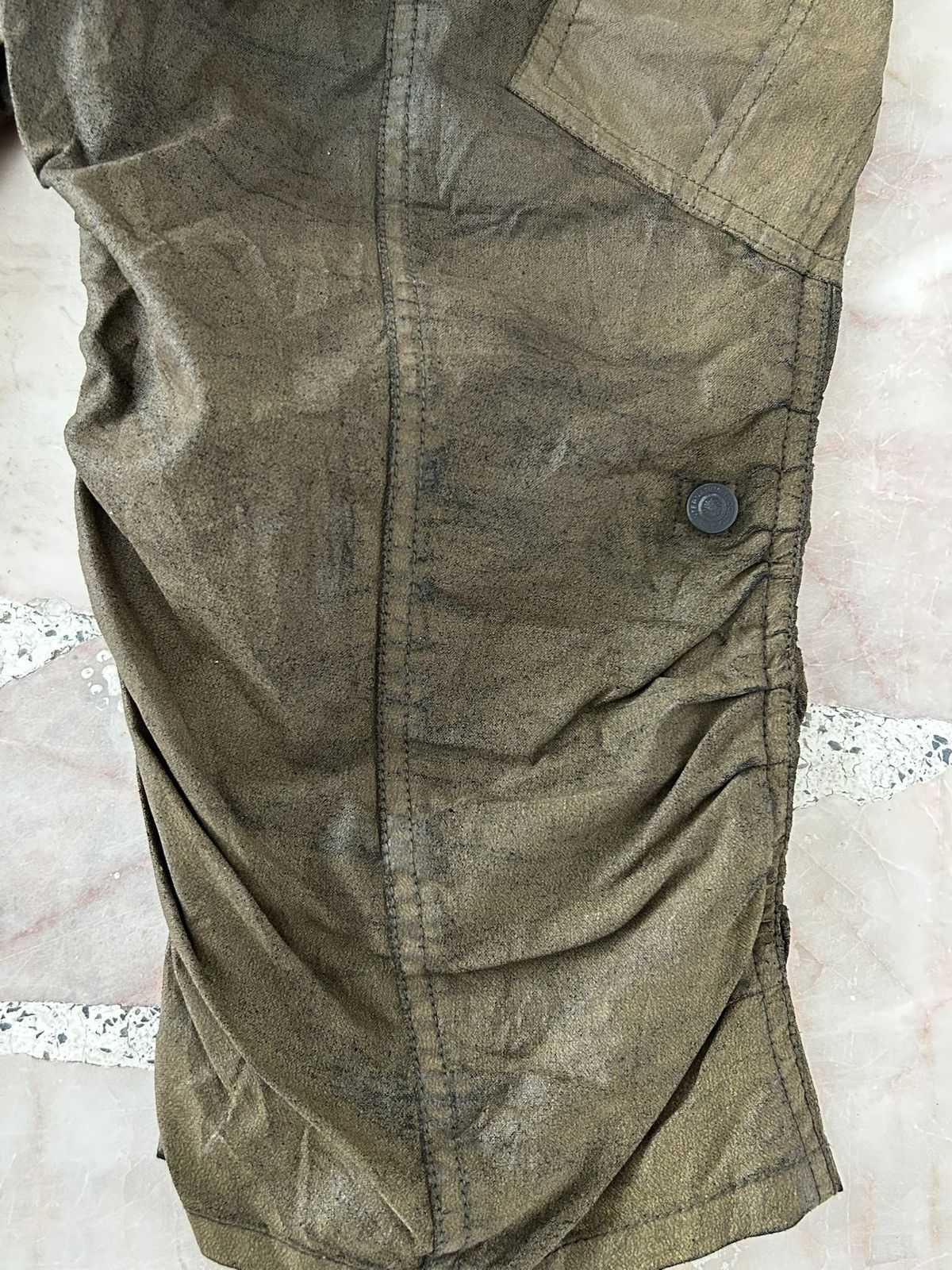 Tornado Mart Tornado Mart Japan Green Army Waxed Crop Pants Size US 30 / EU 46 - 8 Thumbnail