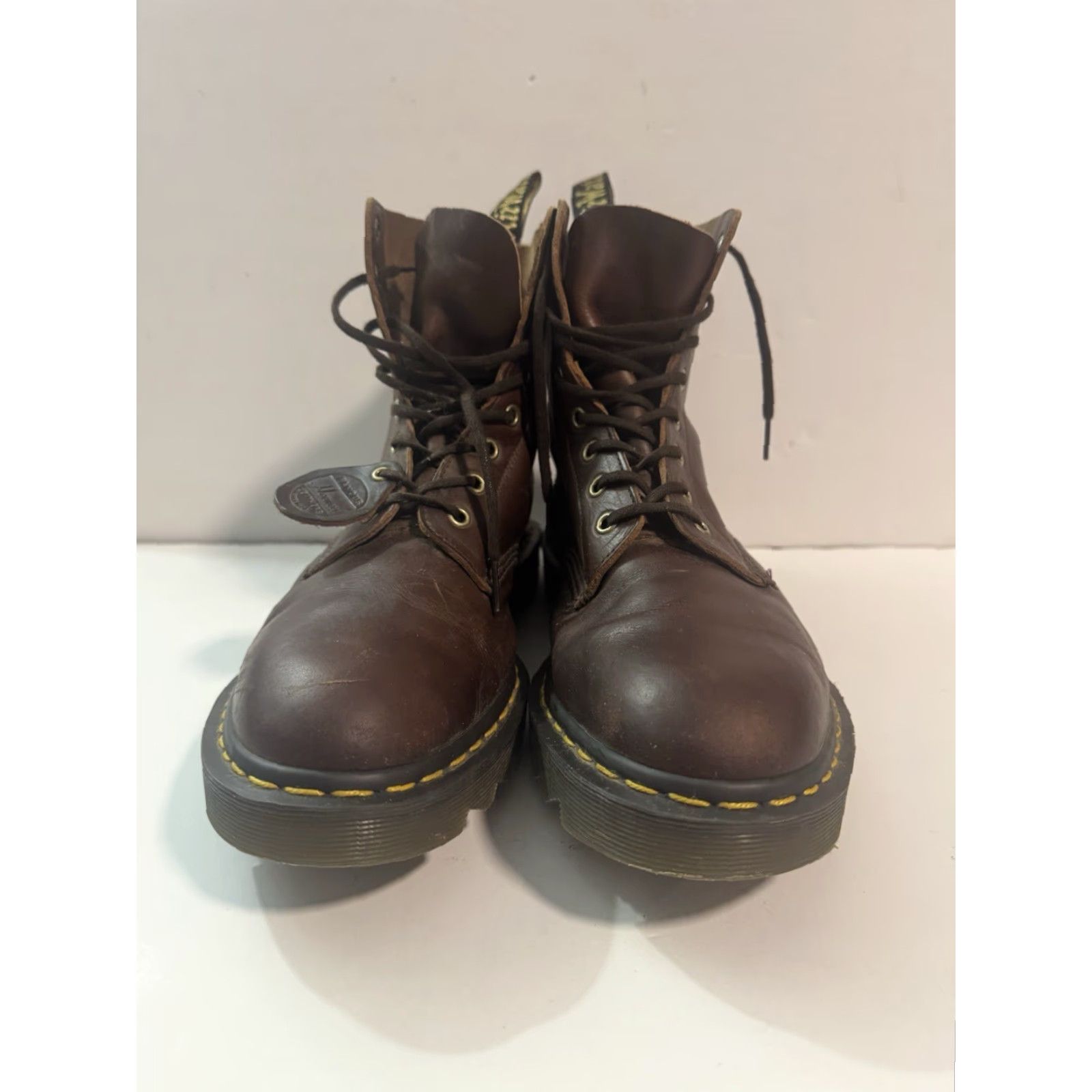 Dr. Martens VINTAGE Dr. Martens 1460 Made England Horween Leather Boots Brown Discontinued Size 13 Mens Leather Boots Size US 13 / EU 46 - 3 Thumbnail
