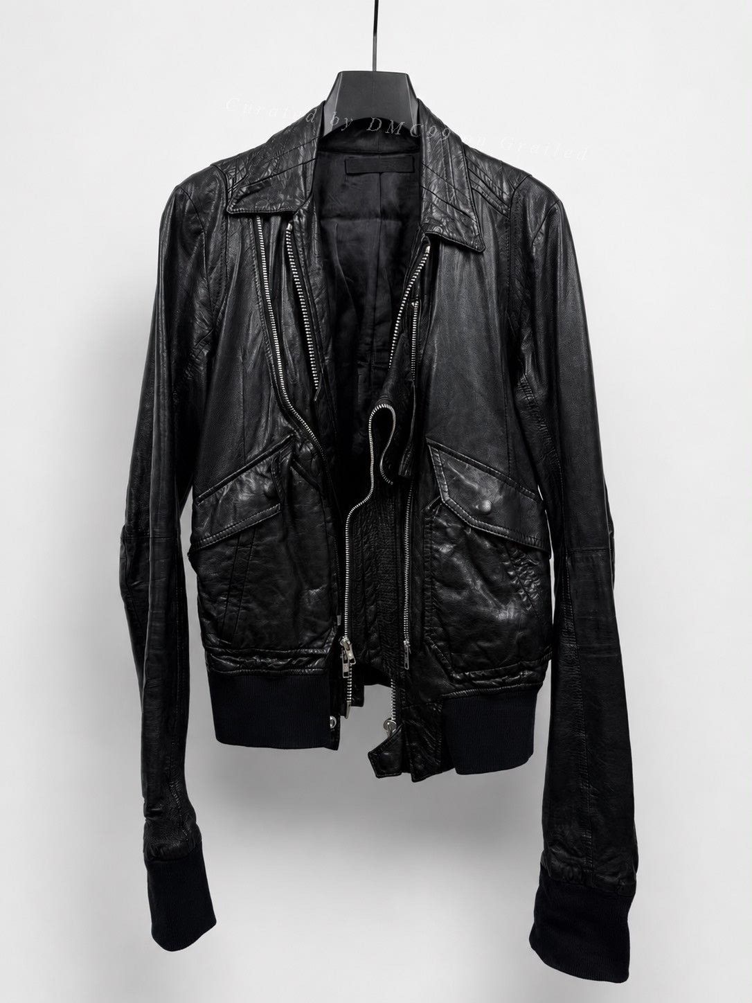 Ekam Ekam asymmetrical extra long sleeve leather jacket | Grailed