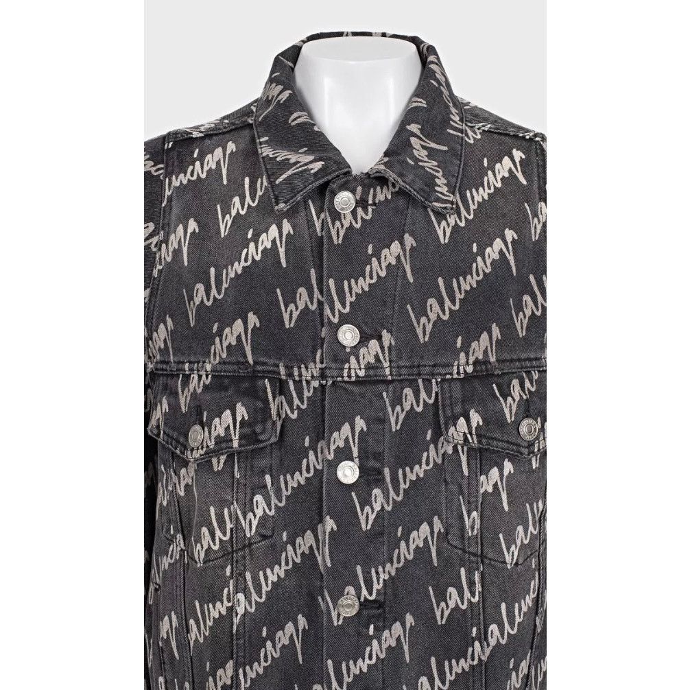 Balenciaga NWOT Balenciaga Black Oversized Denim Jacket IT38/XXS Size XS / US 0-2 / IT 36-38 - 4 Thumbnail