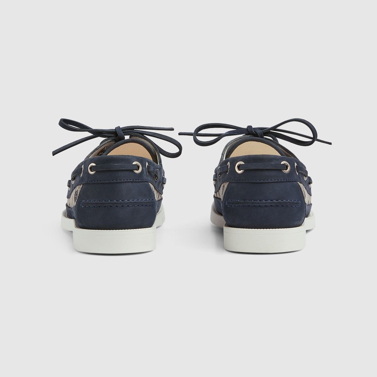 Gucci o1mt1gz0525 Men's Original GG Lace-Up Loafers Beige & Blue Size US 8 / EU 41 - 4 Thumbnail