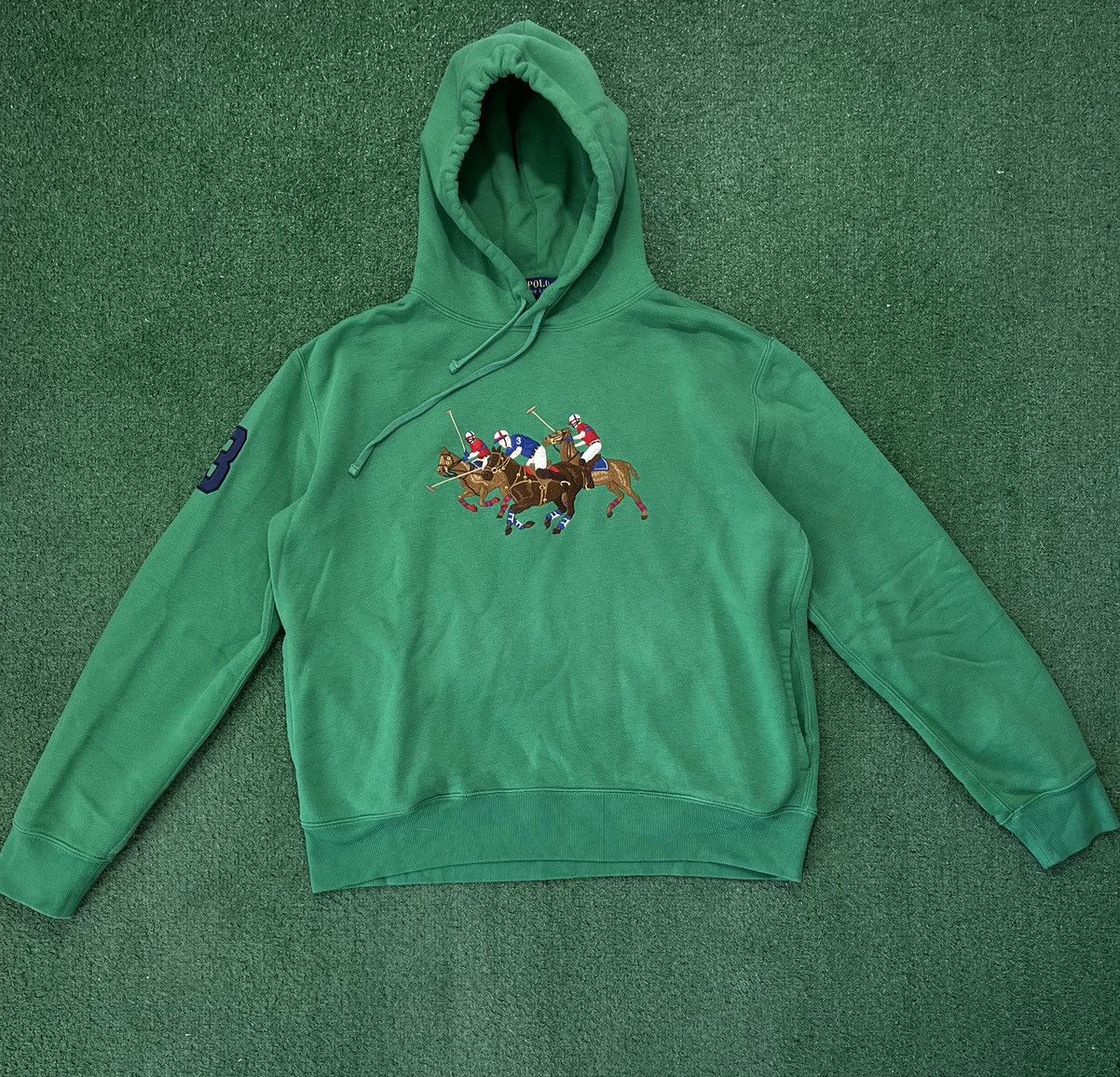 Polo Ralph Lauren Polo Ralph Lauren Hoodie Triple Pony Green Size US L / EU 52-54 / 3 - 1 Thumbnail