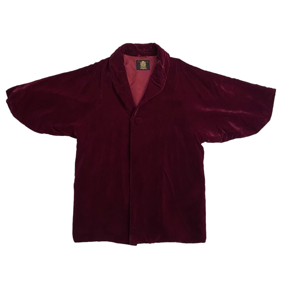 Velvet × Vintage Vintage 60s Red Velvet Collared Kimono Jacket Size XL / US 12-14 / IT 48-50 - 5 Thumbnail
