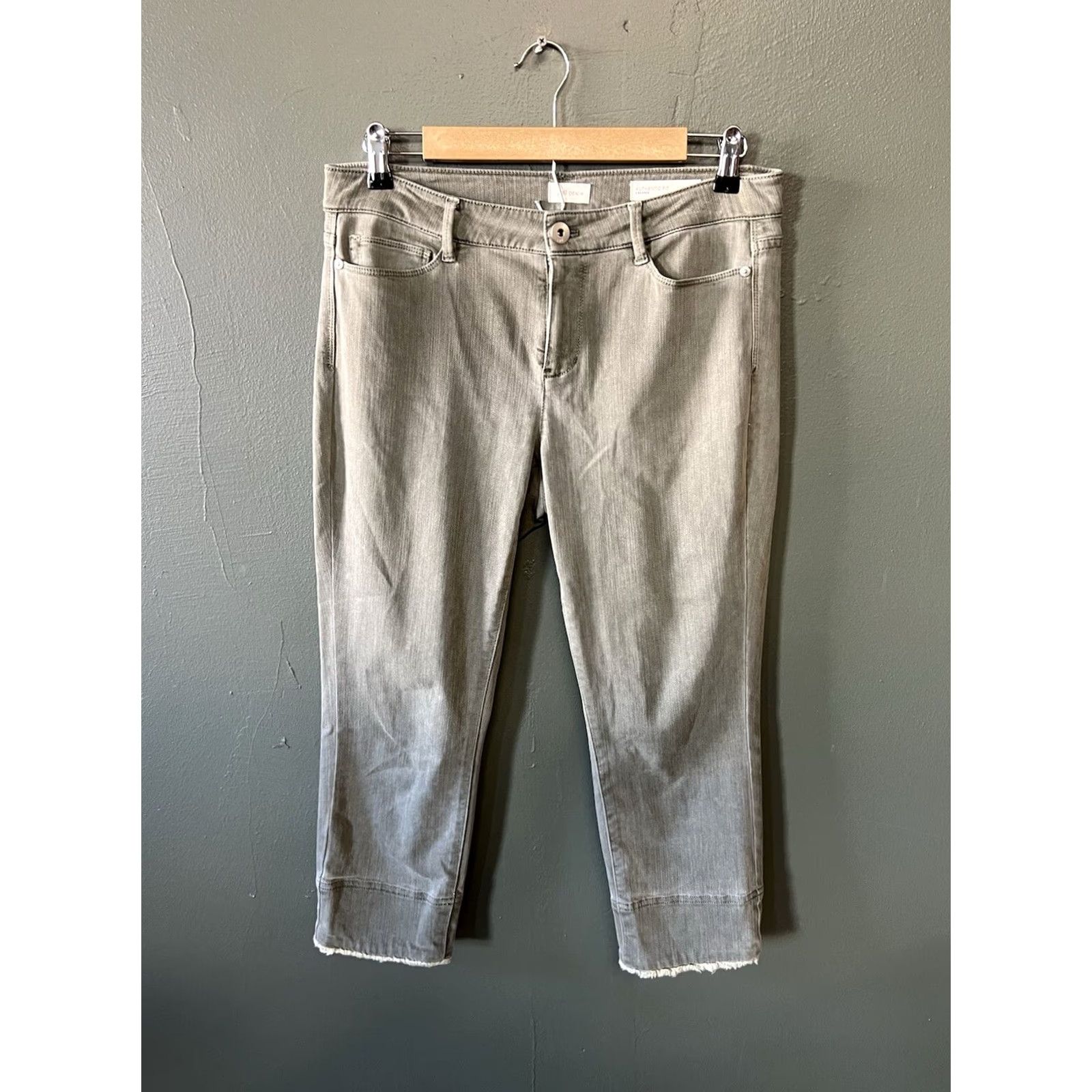 J. Jill J. Jill Denim Womens Green Denim Authentic Fit Cropped Jeans Size 8 Straight Leg Size 30" / US 8 / IT 44 - 2 Thumbnail