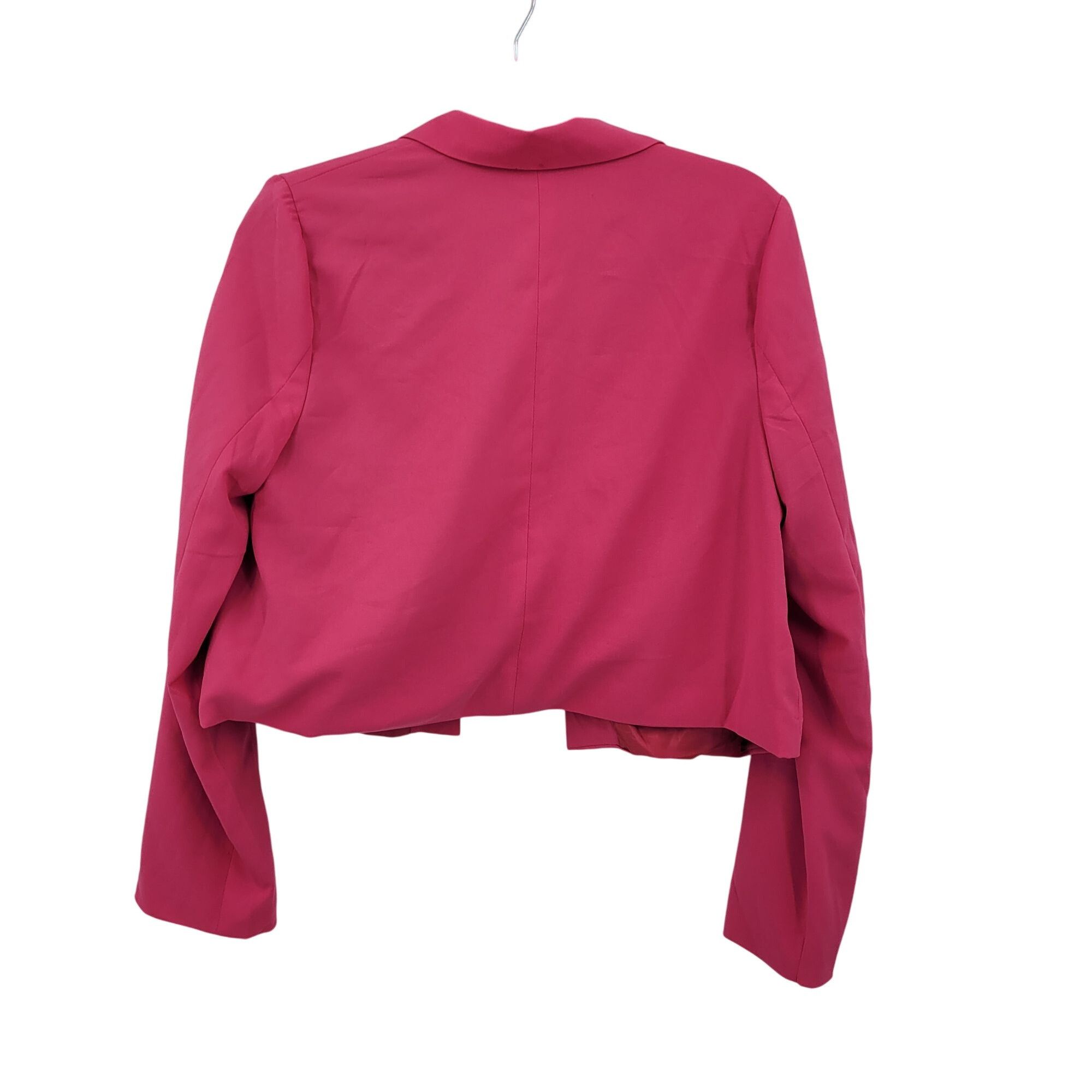 Vintage Vtg 90s Pink Open-Front Cropped Blazer Jacket Sz M Womens Fu Size M / US 6-8 / IT 42-44 - 2 Thumbnail
