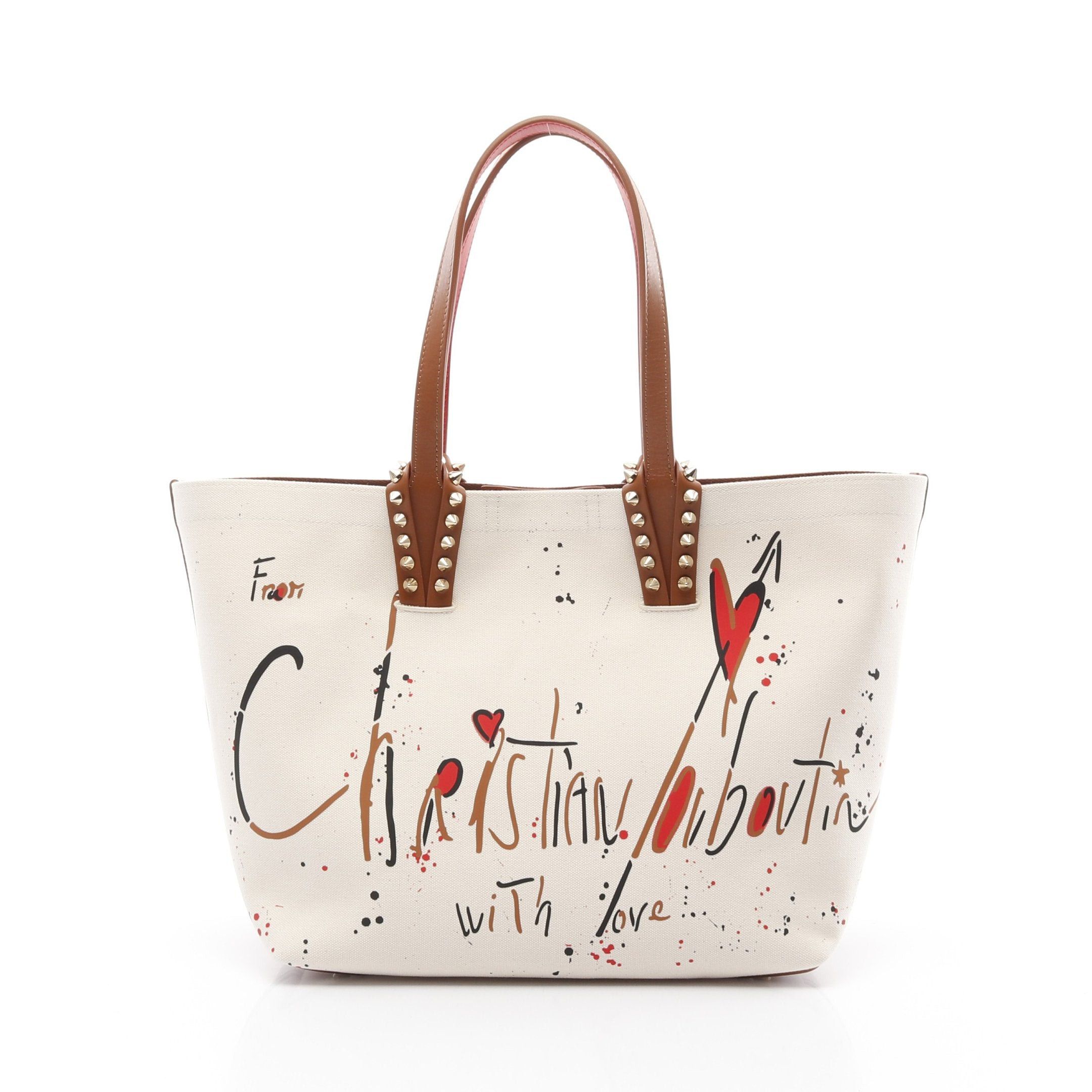 Christian Louboutin Cabata Beach Bag Small Shoulder Tote Canvas