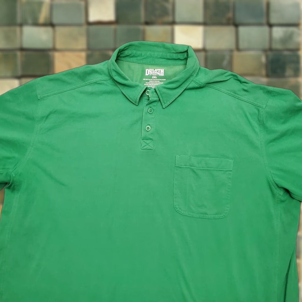 Vintage Duluth Trading Co. Shirt Mens XXL Green Short Sleeve Polo 100% Cotton Outdoors Polo Shirt Mens 2XL Green Outdoors Classic Size US XXL / EU 58 / 5 - 1 Thumbnail