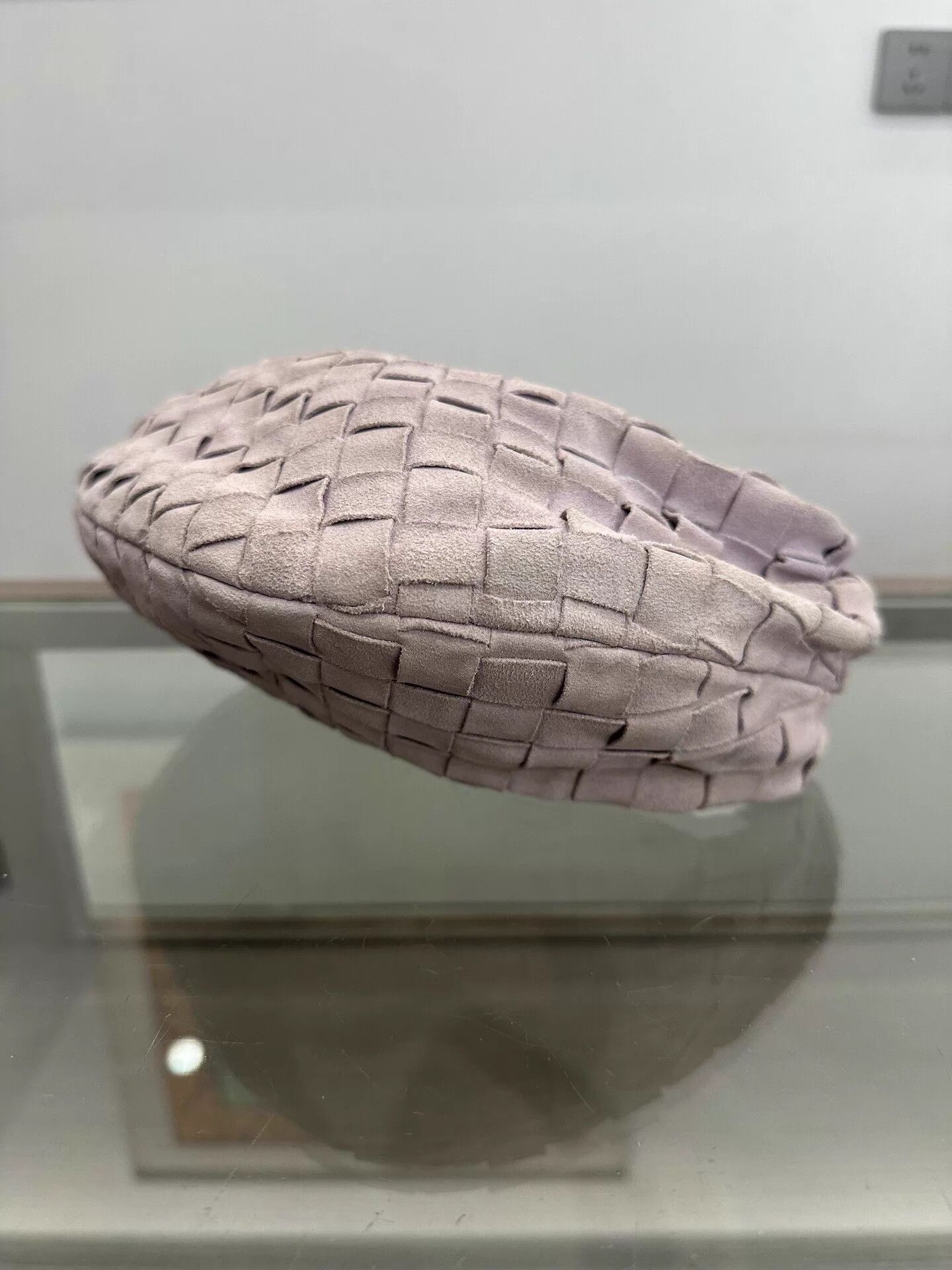 Bottega Veneta BV Mini Jodie Pale Pink Suede Woven Dumpling 23cm Size ONE SIZE - 6 Thumbnail