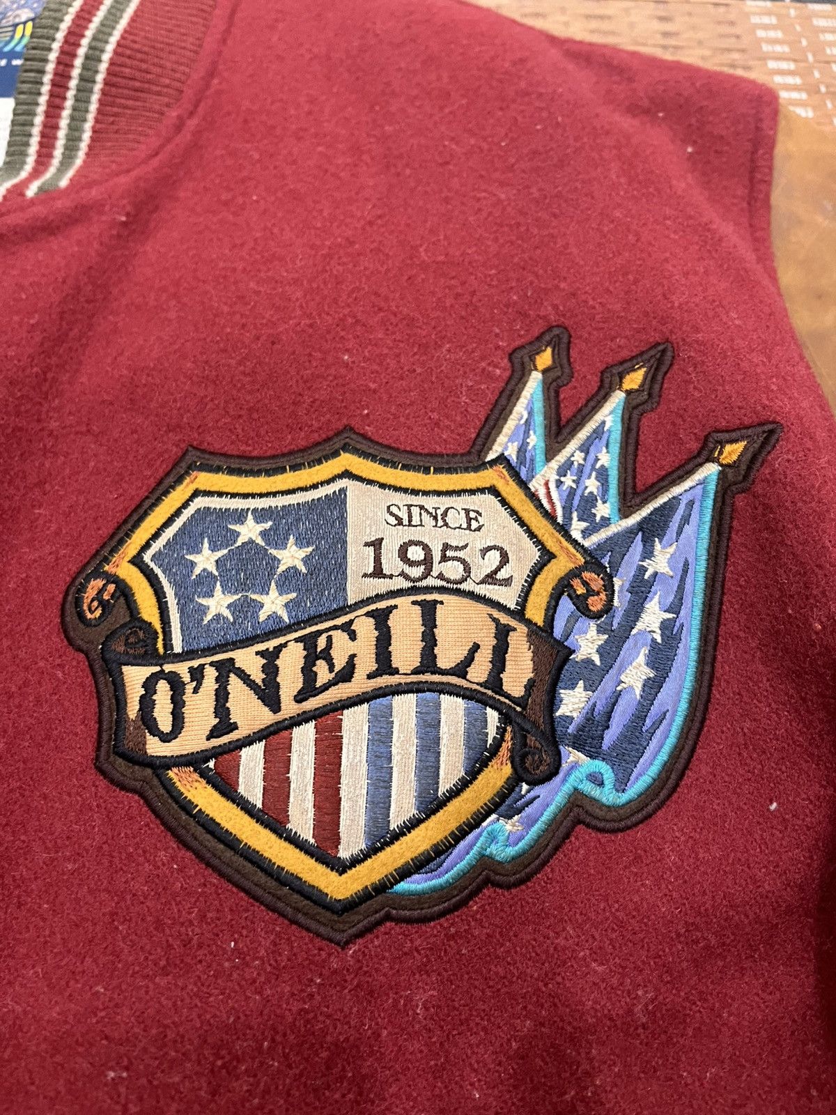O'Neill Vintage 90s O’Neill With Friendship Suede Varsity Jacket Size US L / EU 52-54 / 3 - 6 Thumbnail