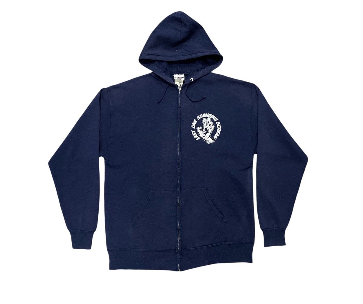 Santa Cruz Skateboards × Vintage 90s SANTA CRUZ SKATEBOARDING LAST ONE STANDING HOODIE ZIPPER Size US L / EU 52-54 / 3 - 3 Thumbnail