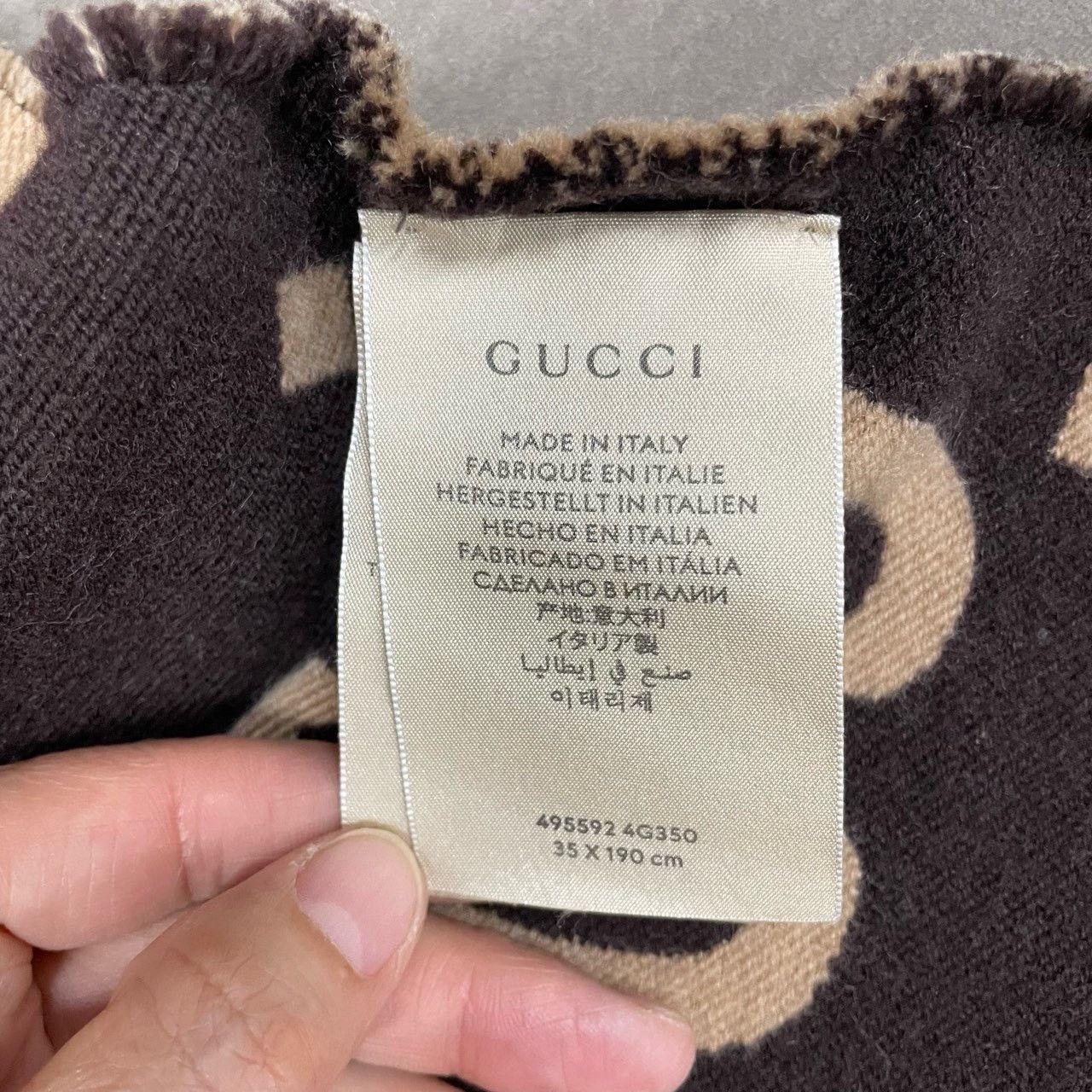 Gucci Gucci Brown new caramel full print scarf 2501-Nextarrow Size ONE SIZE - 4 Thumbnail