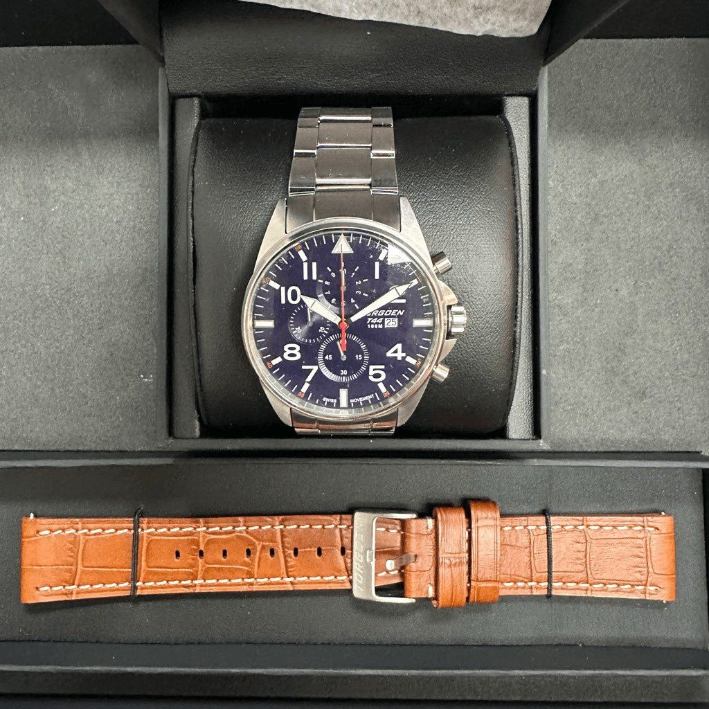 Other New Torgoen TN-1244 T44 Steel Leather Strap Watch Set Size ONE SIZE - 1 Thumbnail