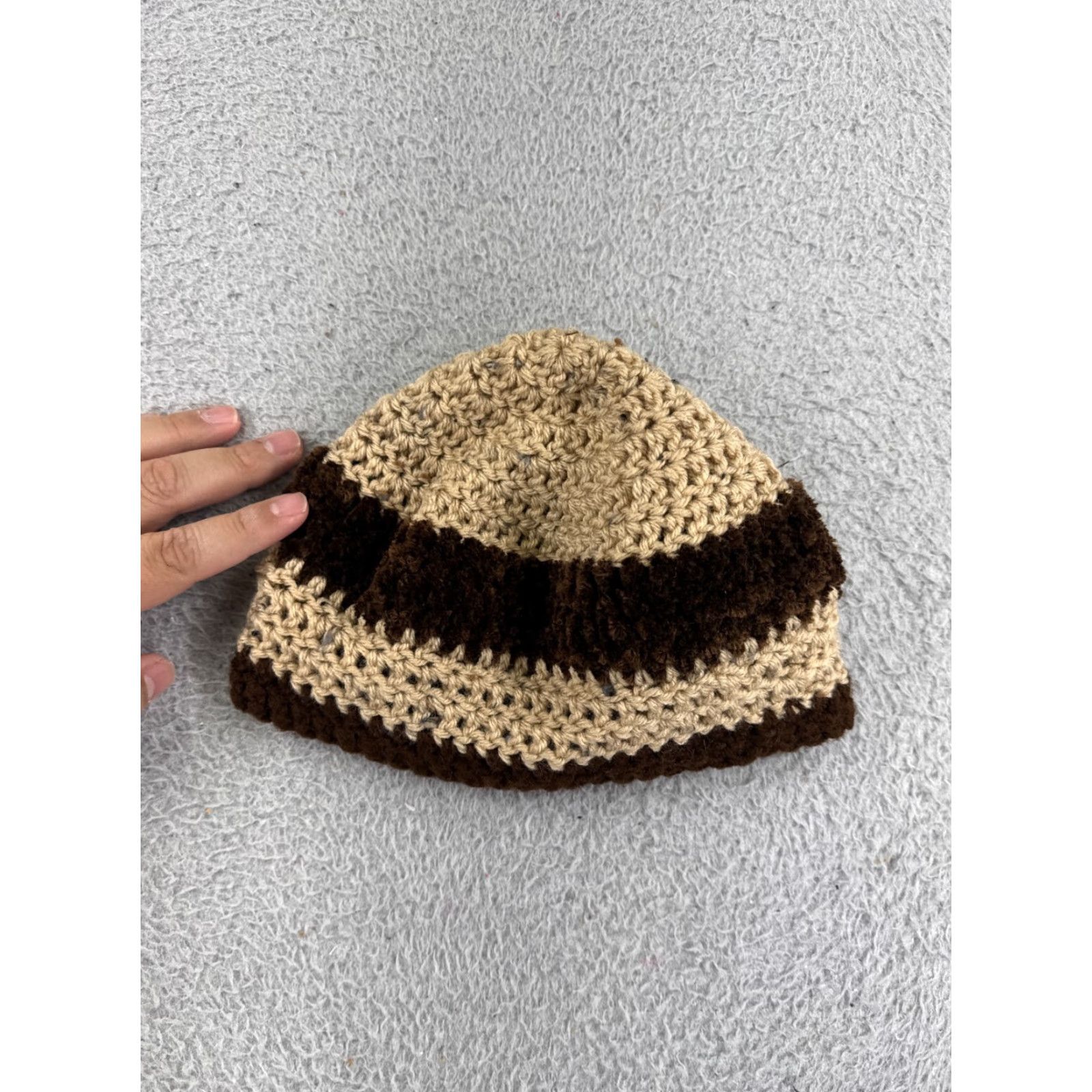 Vintage Womens Beanie Toque Knit Chenille Brown One Size Winter Ski Hat with Embroidered Logo, Adult, Brown, Beanie, Folded Cuff, 1 Size Size ONE SIZE - 3 Thumbnail