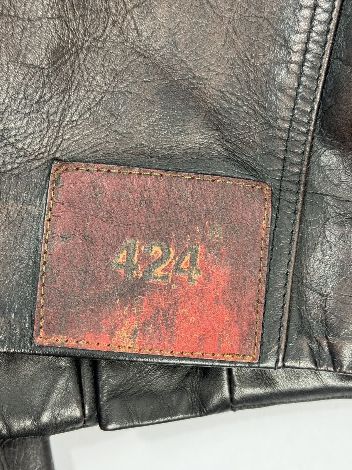 424 TRUCKER RUB OFF LEATHER JACKET Size US L / EU 52-54 / 3 - 9 Thumbnail