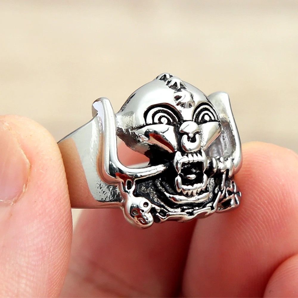 Other Skull Biker Ring Size ONE SIZE - 1 Thumbnail