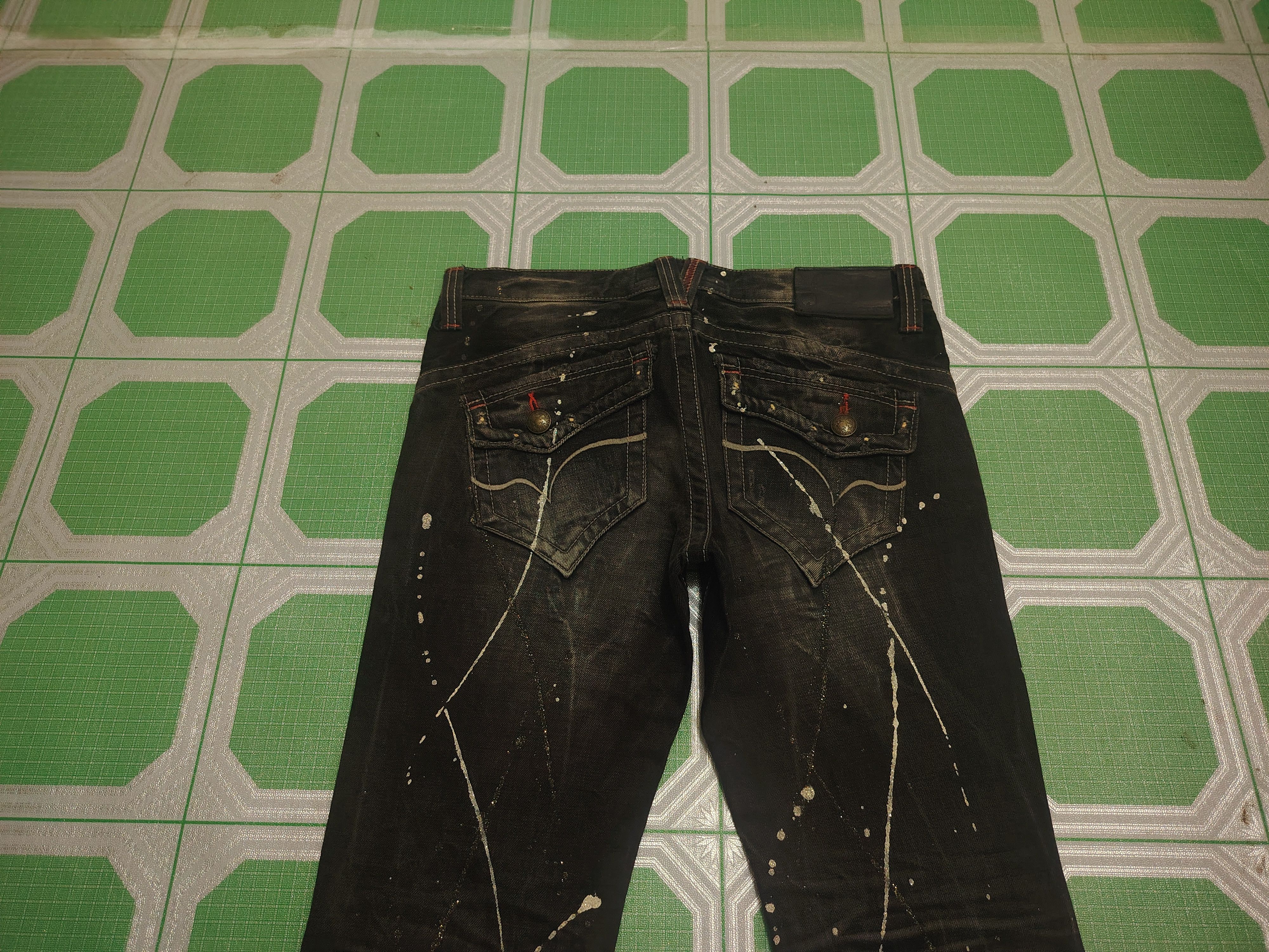 Yasuyuki Ishii Japan Lagust Painted Bead Pattern Distres Jeans Flared Jeans Size US 32 / EU 48 - 13 Thumbnail