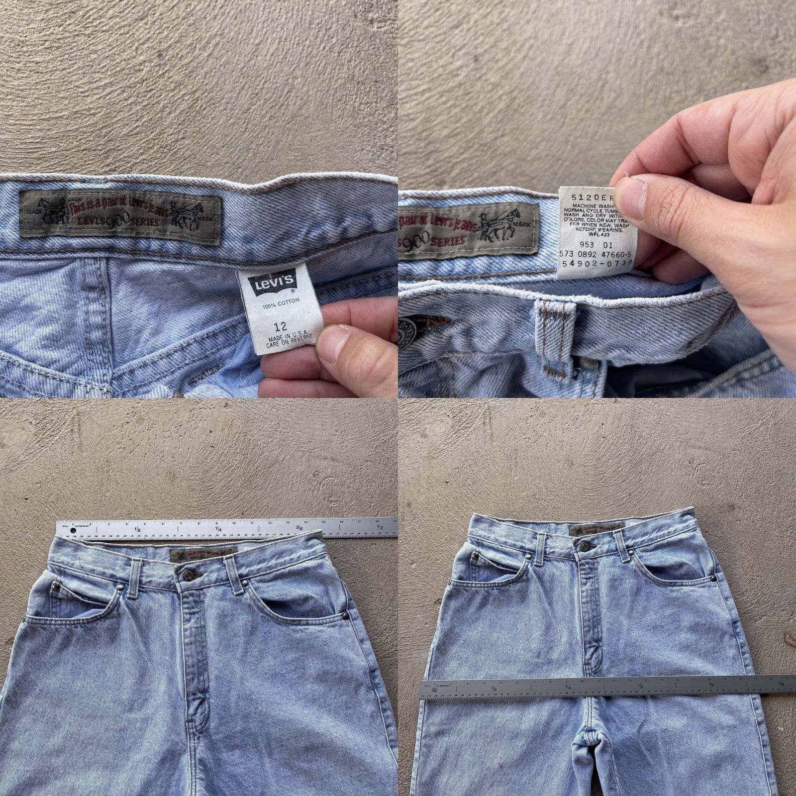 Levi's VINTAGE Levi's Jeans Womens 12 Blue Tapered Fit Denim 90s High Rise Regular Size 29" - 8 Thumbnail