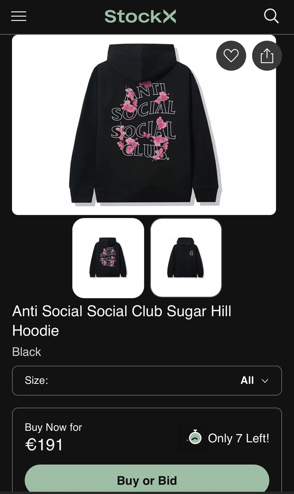 Anti Social Social Club Anti Social Social Club Sugar Hill Hoodie Black Size US M / EU 48-50 / 2 - 12 Thumbnail