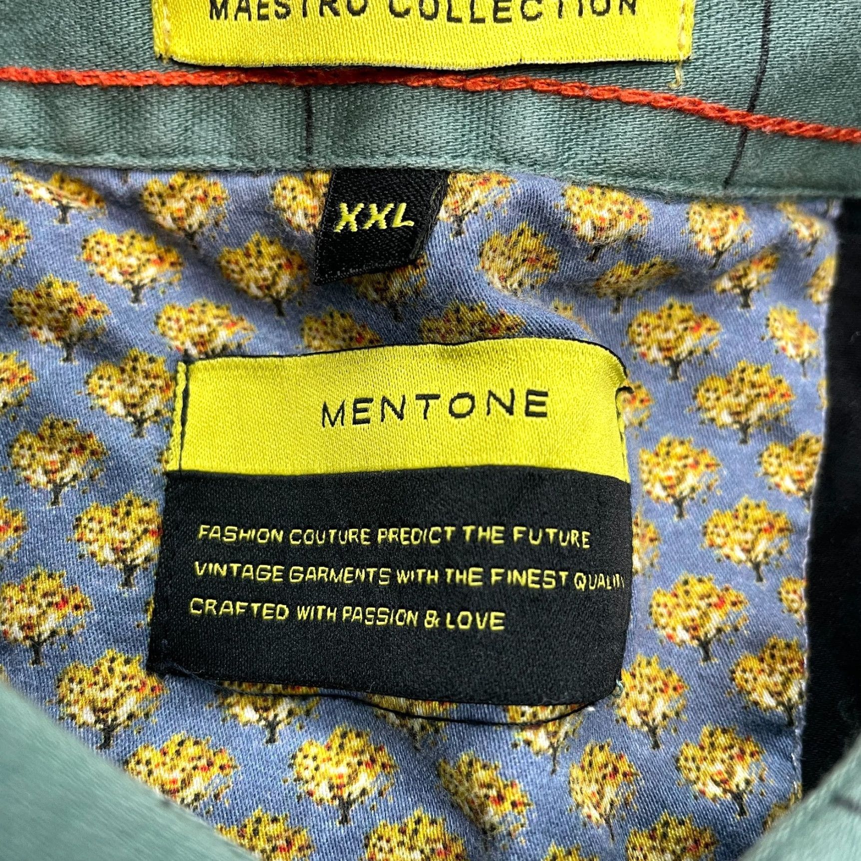 Vintage Mentone Shirt Mens L Green Check Slim Fit (Measures Like L) Size US L / EU 52-54 / 3 - 6 Thumbnail