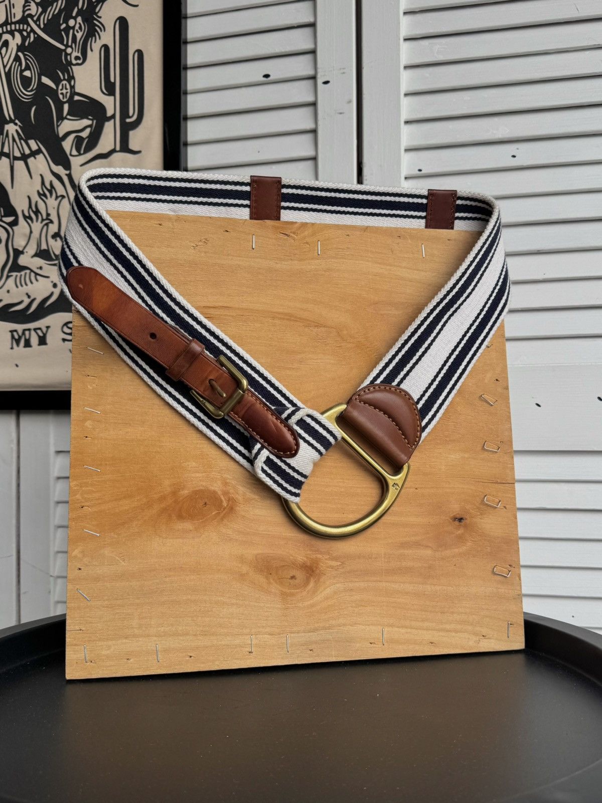 Ralph Lauren Ralph Lauren RL67 Striped Canvas D Ring Belt Nautical Vintag Size ONE SIZE - 9 Thumbnail