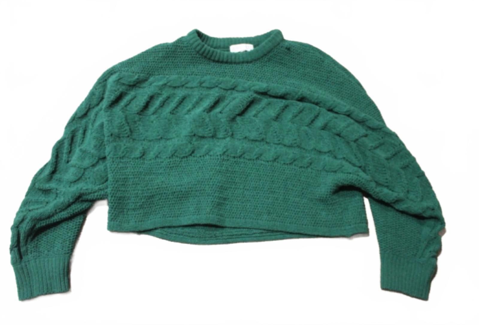 Other Planet Gold Green Cable Knit Cropped Sweater XL Size XL / US 12-14 / IT 48-50 - 1 Thumbnail