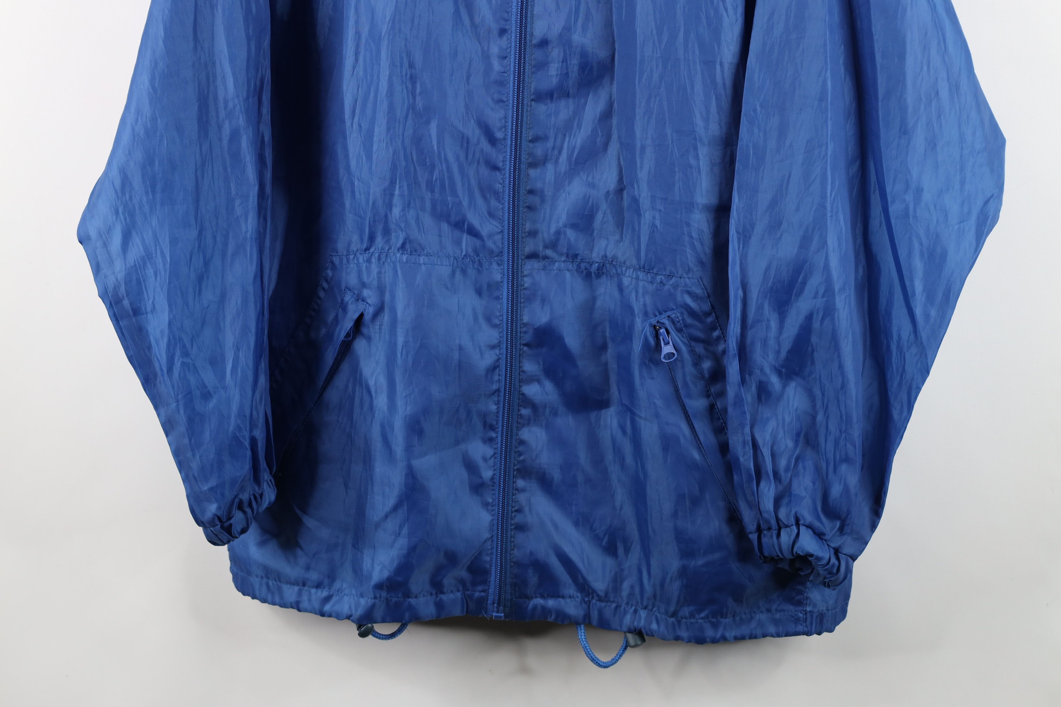 Asics Vintage 90s ASICS Spell Out Hooded Windbreaker Jacket Blue Size XL / US 12-14 / IT 48-50 - 3 Thumbnail