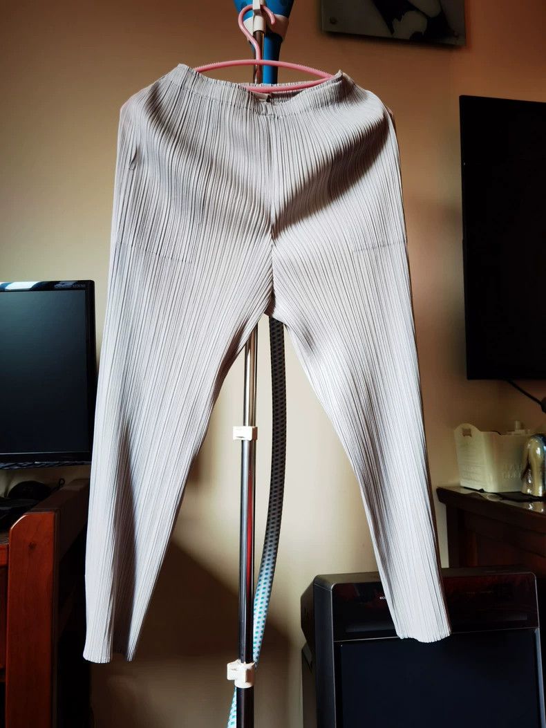 Issey Miyake issey miyake size:3 Light grey pleated pants 2505-Nextarro Size US 26 / EU 42 - 1 Thumbnail
