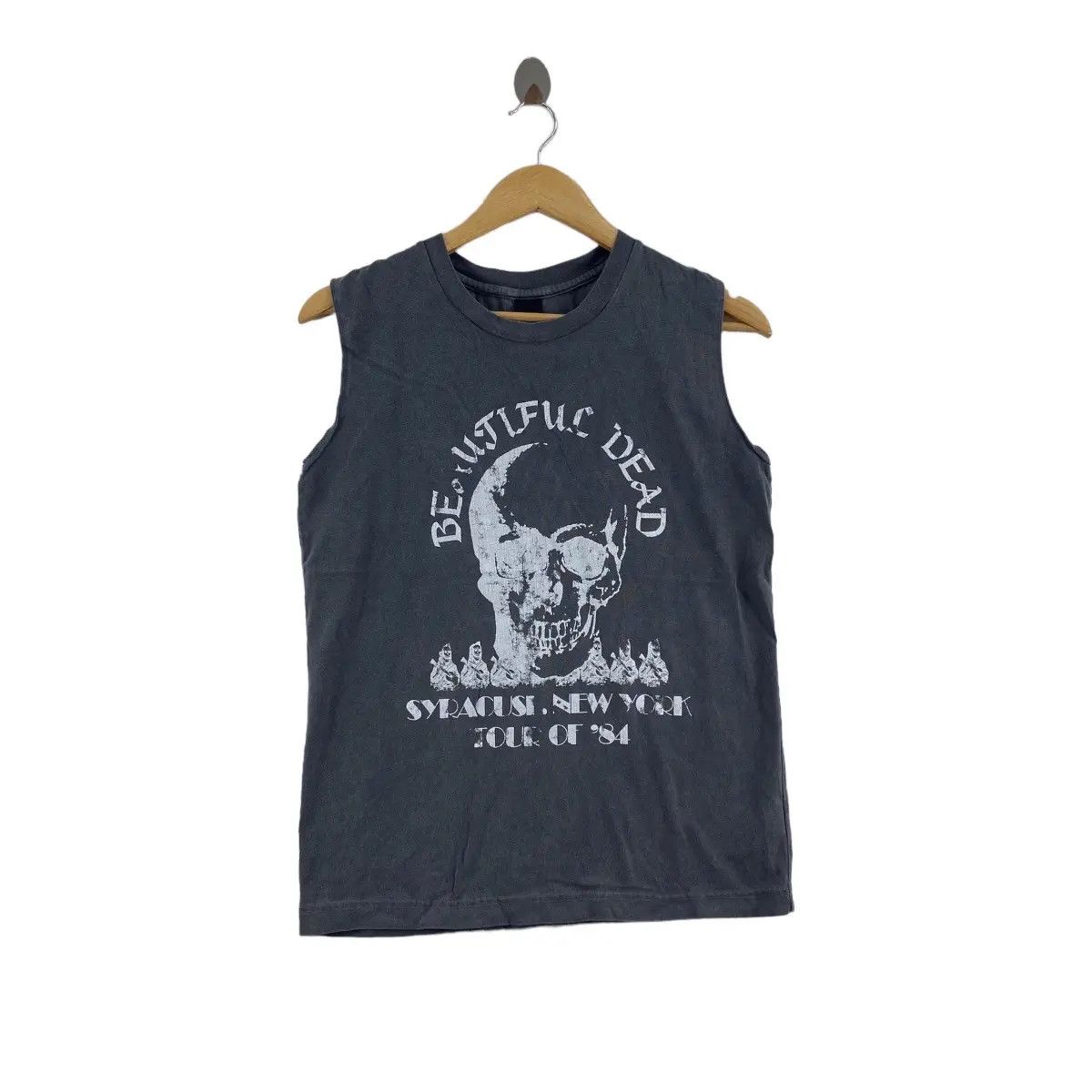 MOUSSY BEAUTIFUL DEAD SYRACUSE 1984 Tour Skull Tee Shirt Top Band Size S / US 4 / IT 40 - 1 Thumbnail