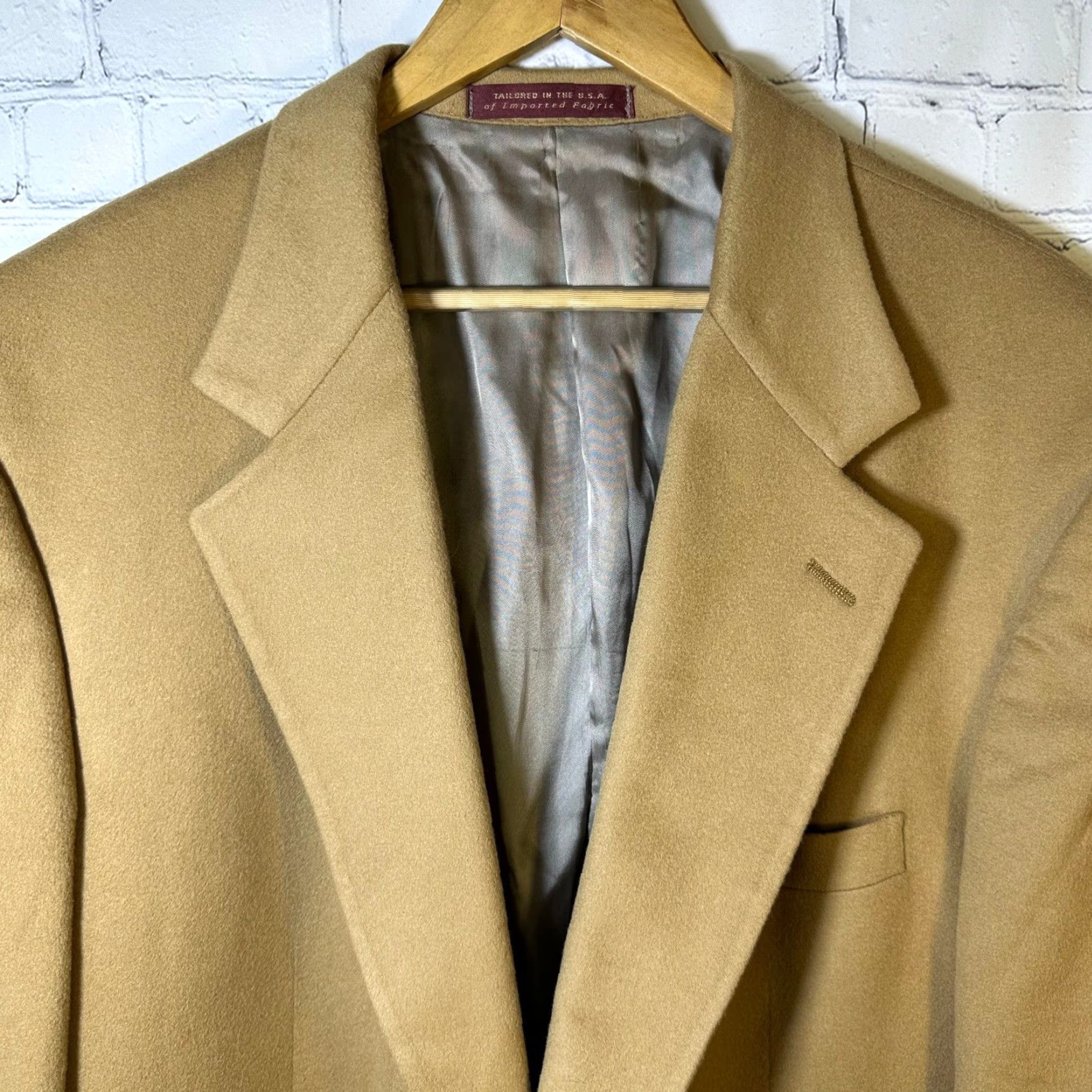 Nordstrom Nordstrom Loro Piana 100% Cashmere Sport Coat Blazer Mens 48R Camel Beige Two-Button Notch Lapel Classic Coat, USA Made Size 48R - 2 Thumbnail
