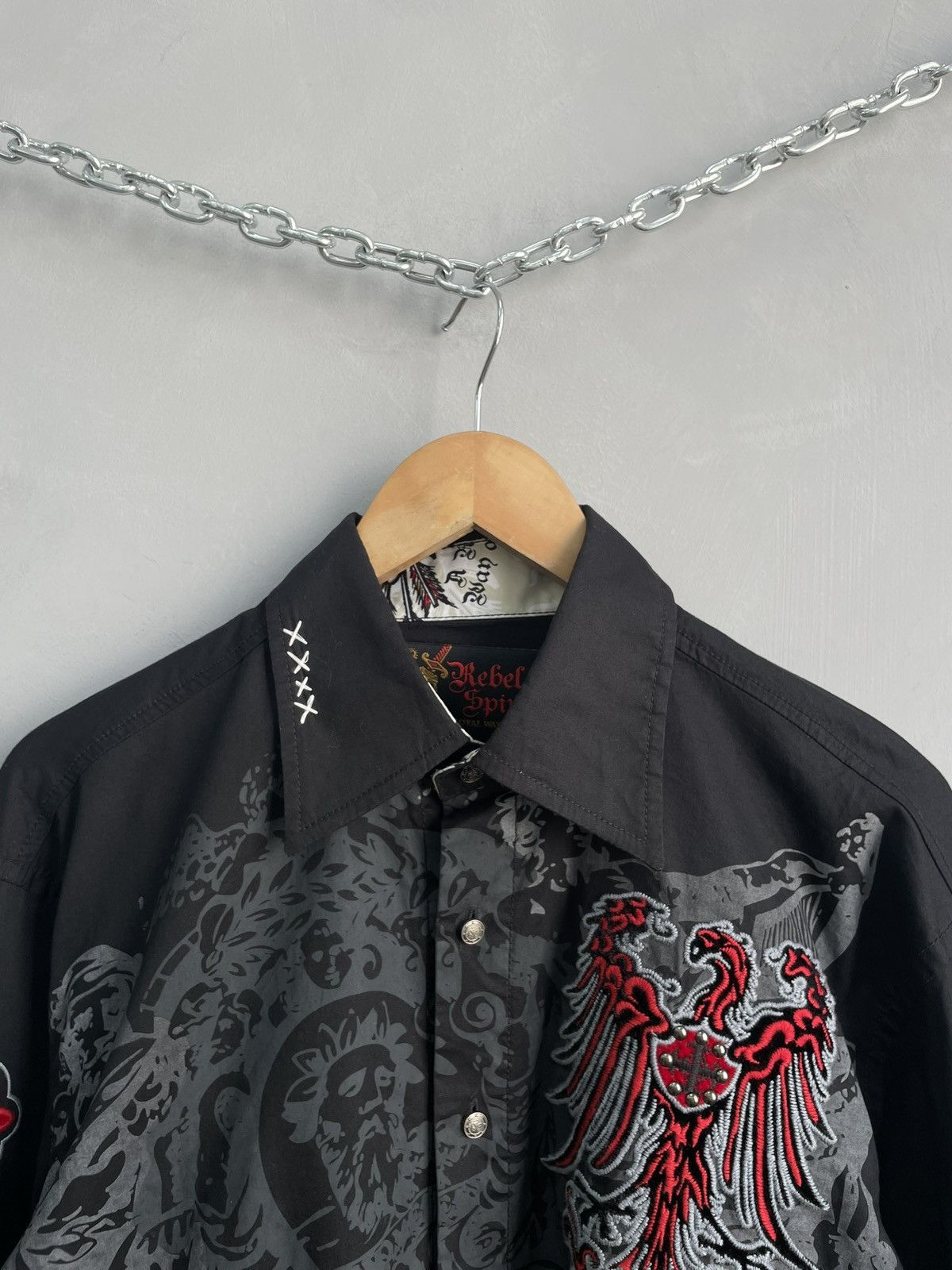 Affliction Skull punk grunge Affliction style shirt button up y2k Size US L / EU 52-54 / 3 - 7 Thumbnail