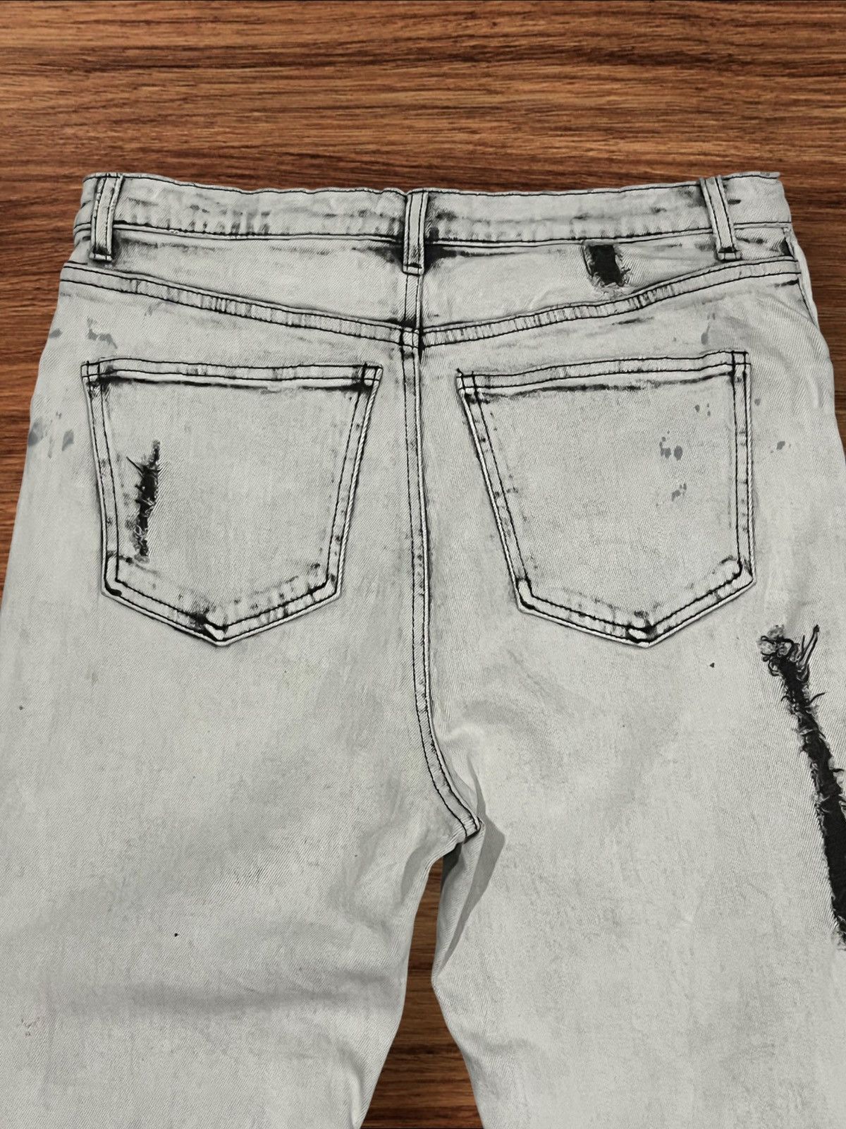Other Japanese Brand New Flow Distressed Painted Flare Jeans Size US 30 / EU 46 - 6 Thumbnail