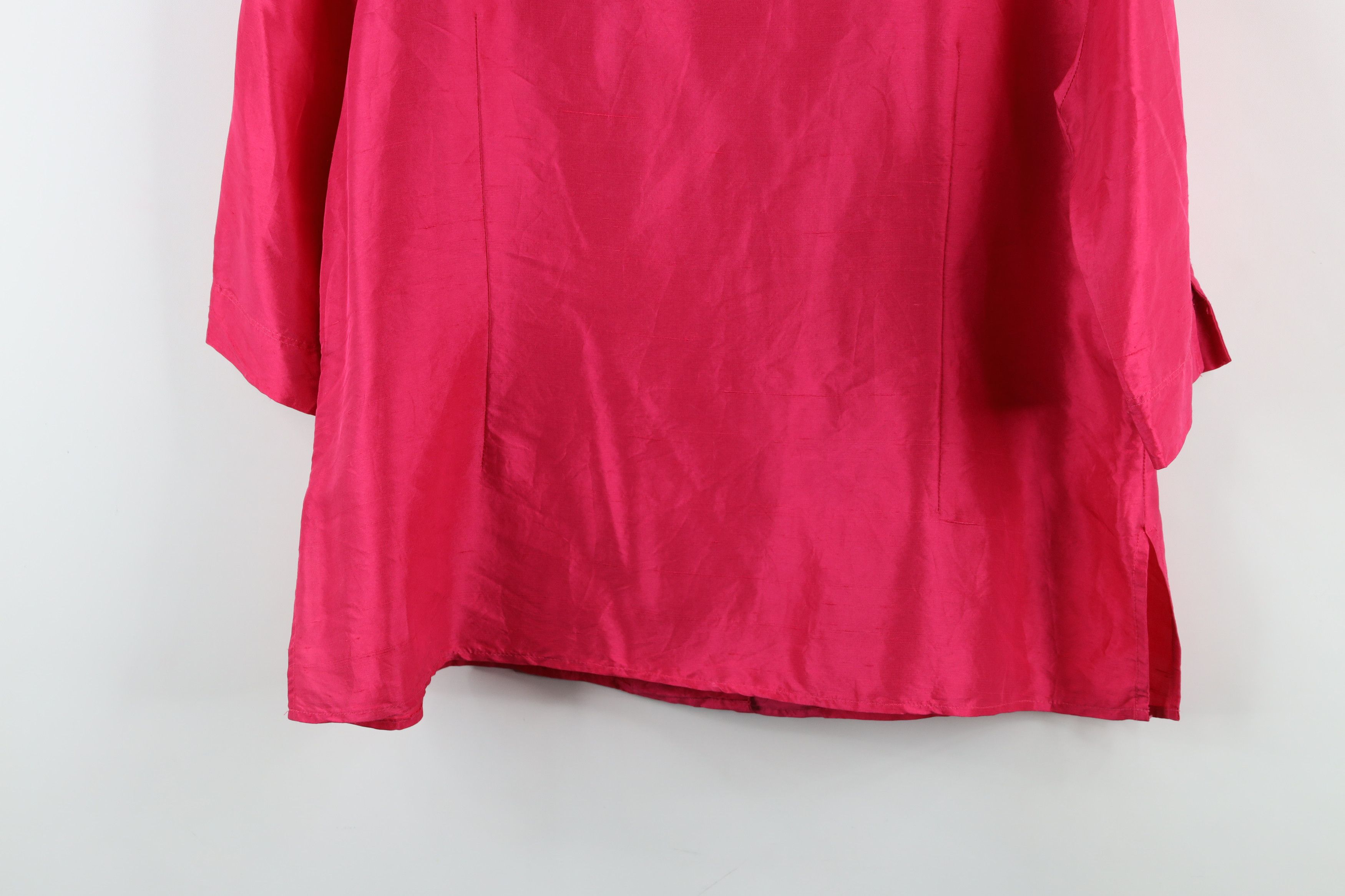 Vintage Vintage 90s Streetwear Silk Camp Collar Button Shirt Pink Size XL / US 12-14 / IT 48-50 - 13 Thumbnail