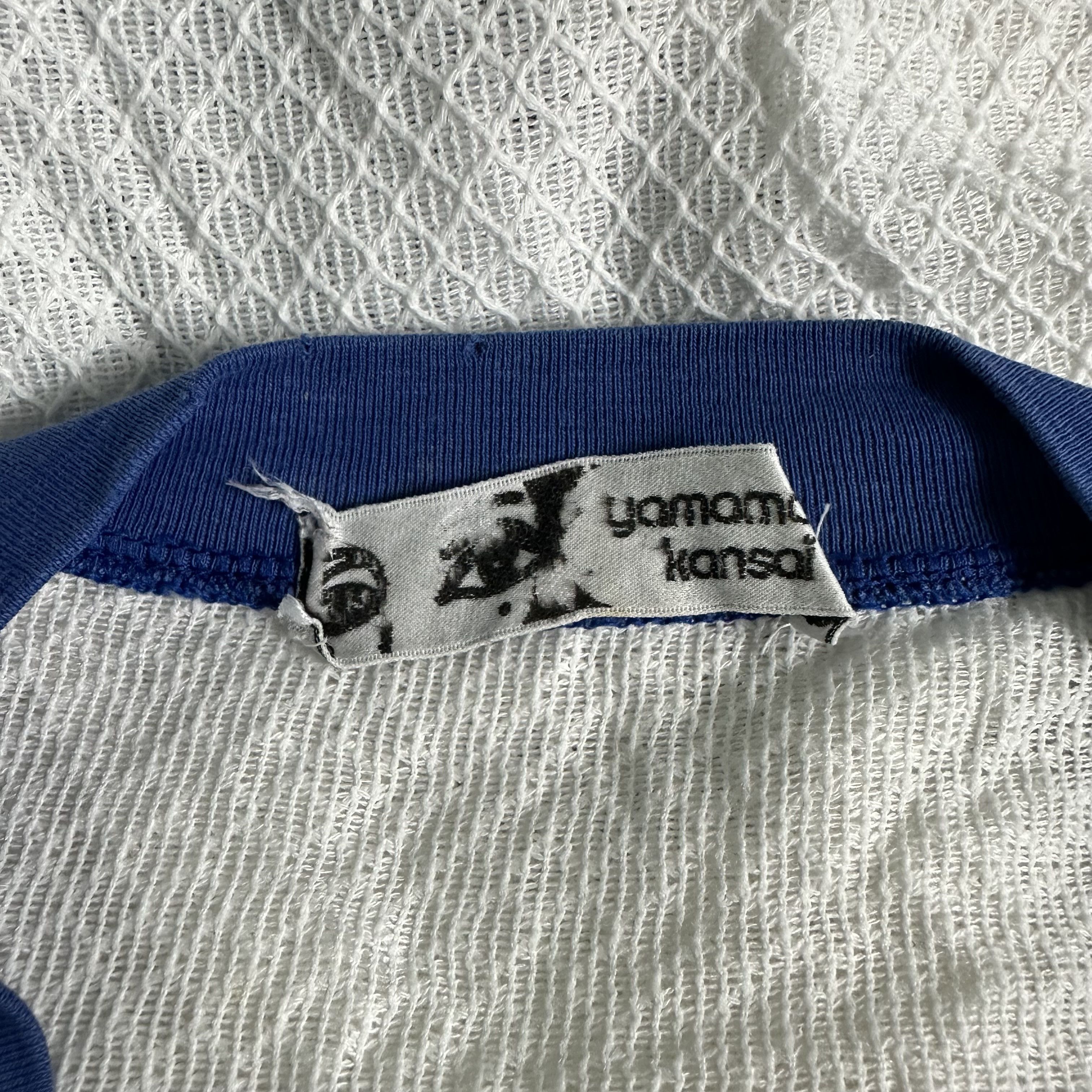Kansai Yamamoto 🔥RARE🔥Vtg Kansai Yamamoto EYE Sleeve Tape Mesh Shirt Size US L / EU 52-54 / 3 - 8 Thumbnail