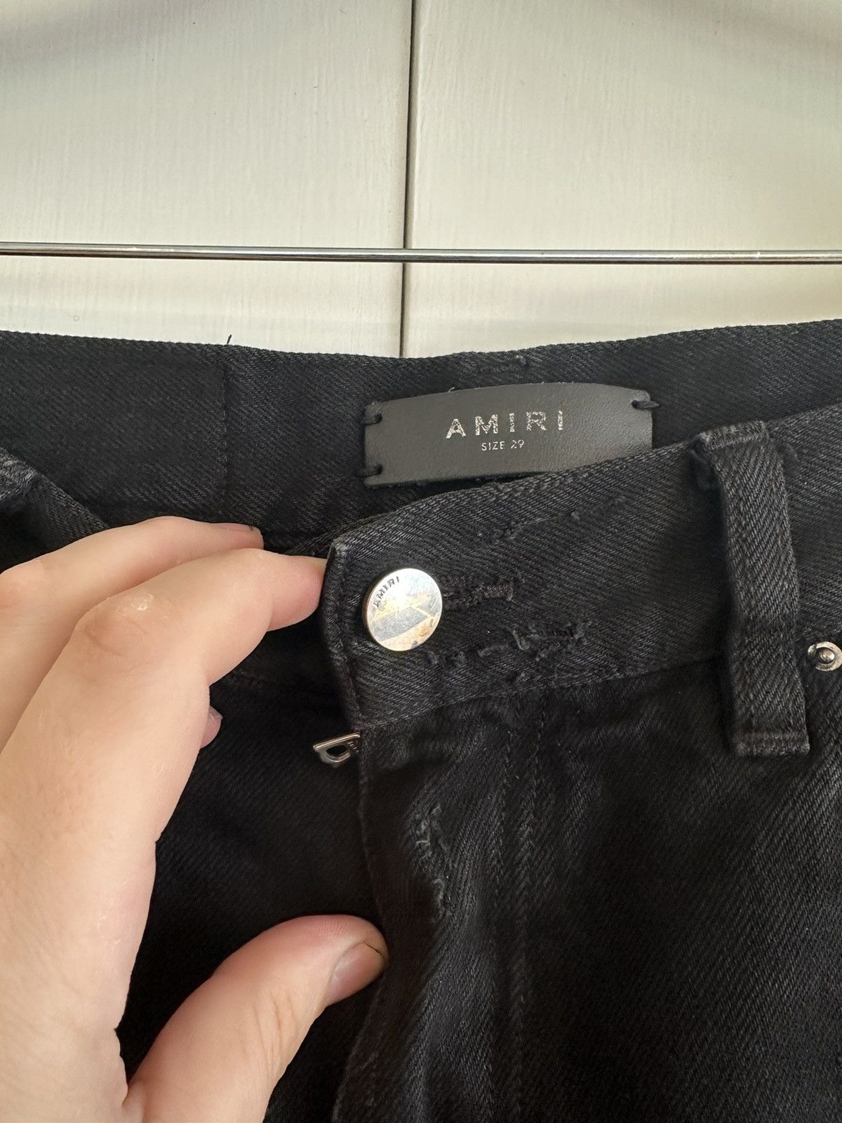 Amiri Black distressed denim shorts Size US 29 - 2 Thumbnail