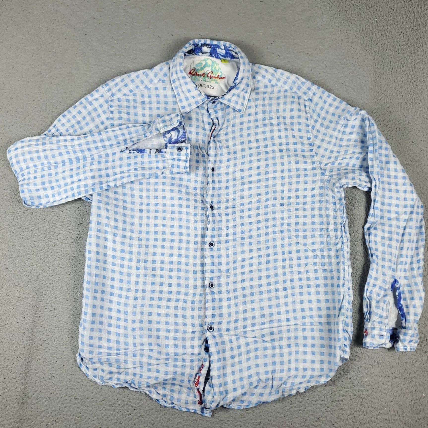 Robert Graham Robert Graham Shirt Mens XL Blue White Check Flannel Button Up Classic Fit Size US XL / EU 56 / 4 - 2 Thumbnail