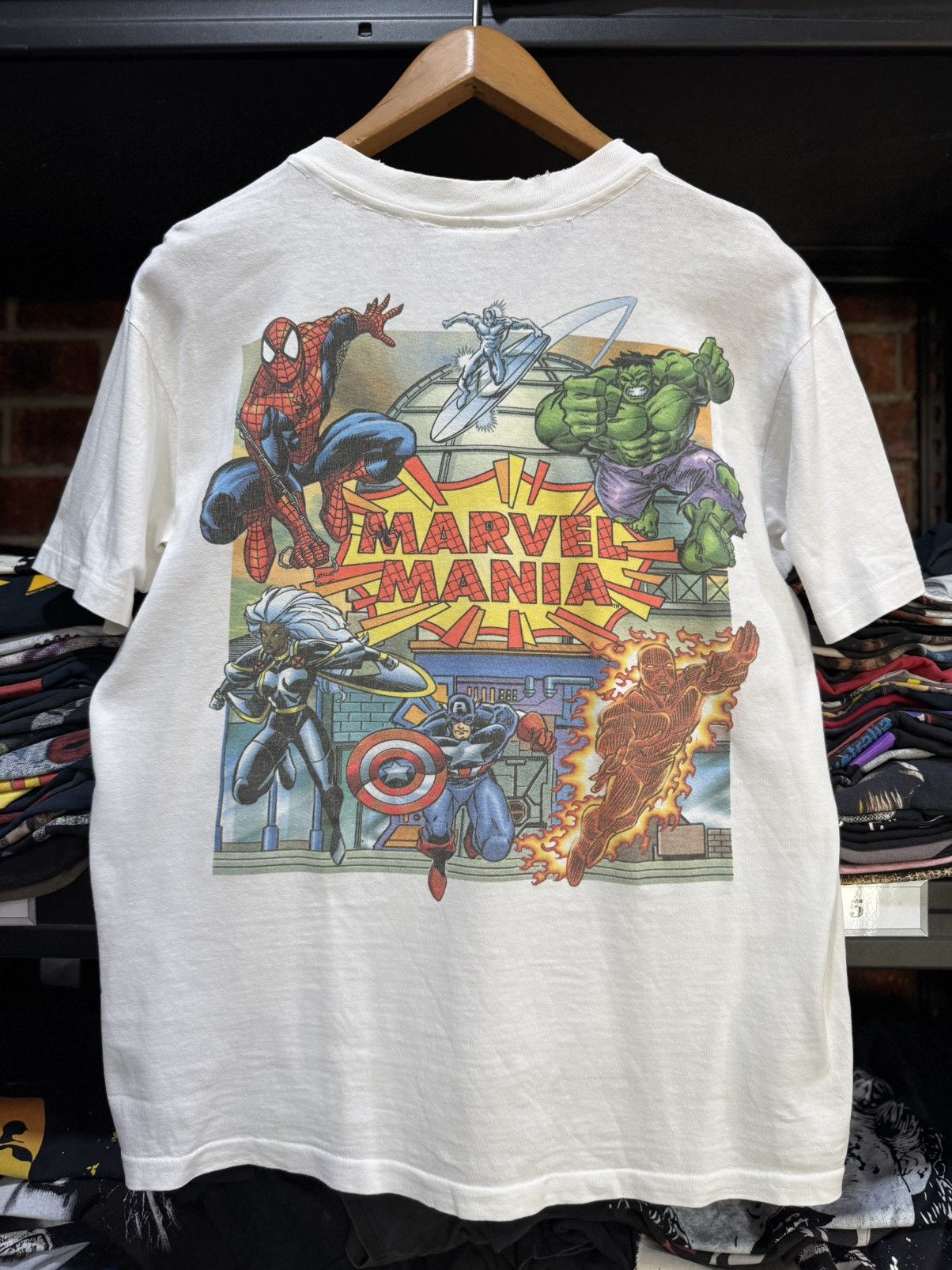 Marvel Comics Thrashed Vintage 90s Marvel Mania Universal Studios Tee Size US M / EU 48-50 / 2 - 1 Thumbnail