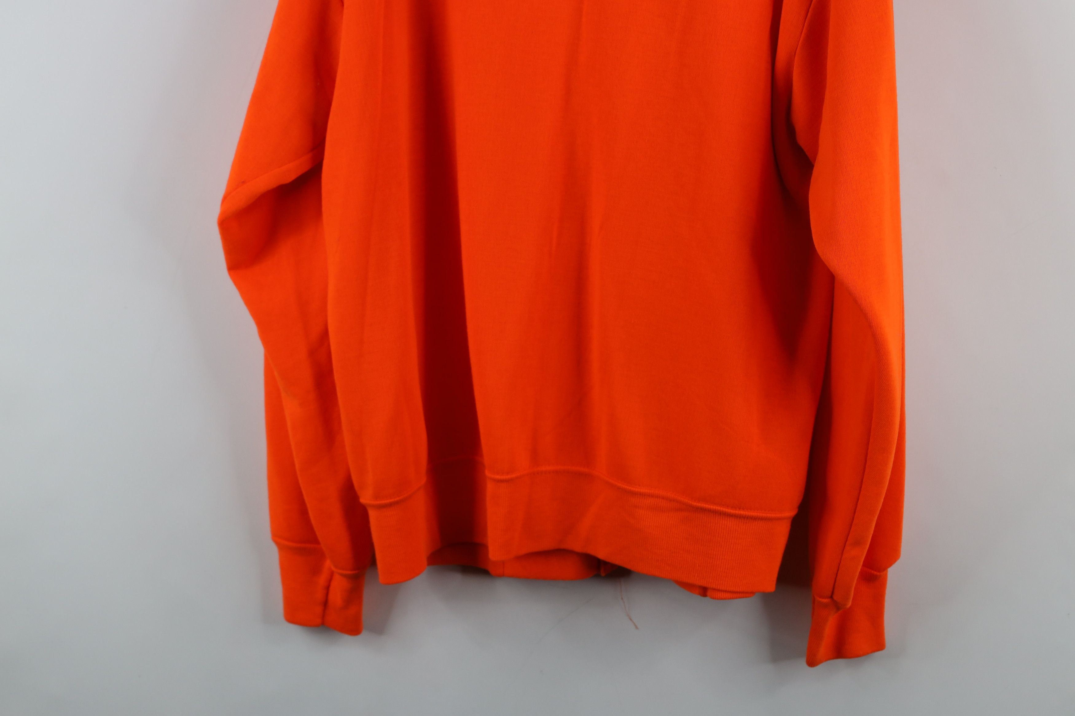 Vintage Vintage 70s 80s Streetwear Blank Zip Hoodie Blaze Orange USA Size US L / EU 52-54 / 3 - 14 Thumbnail