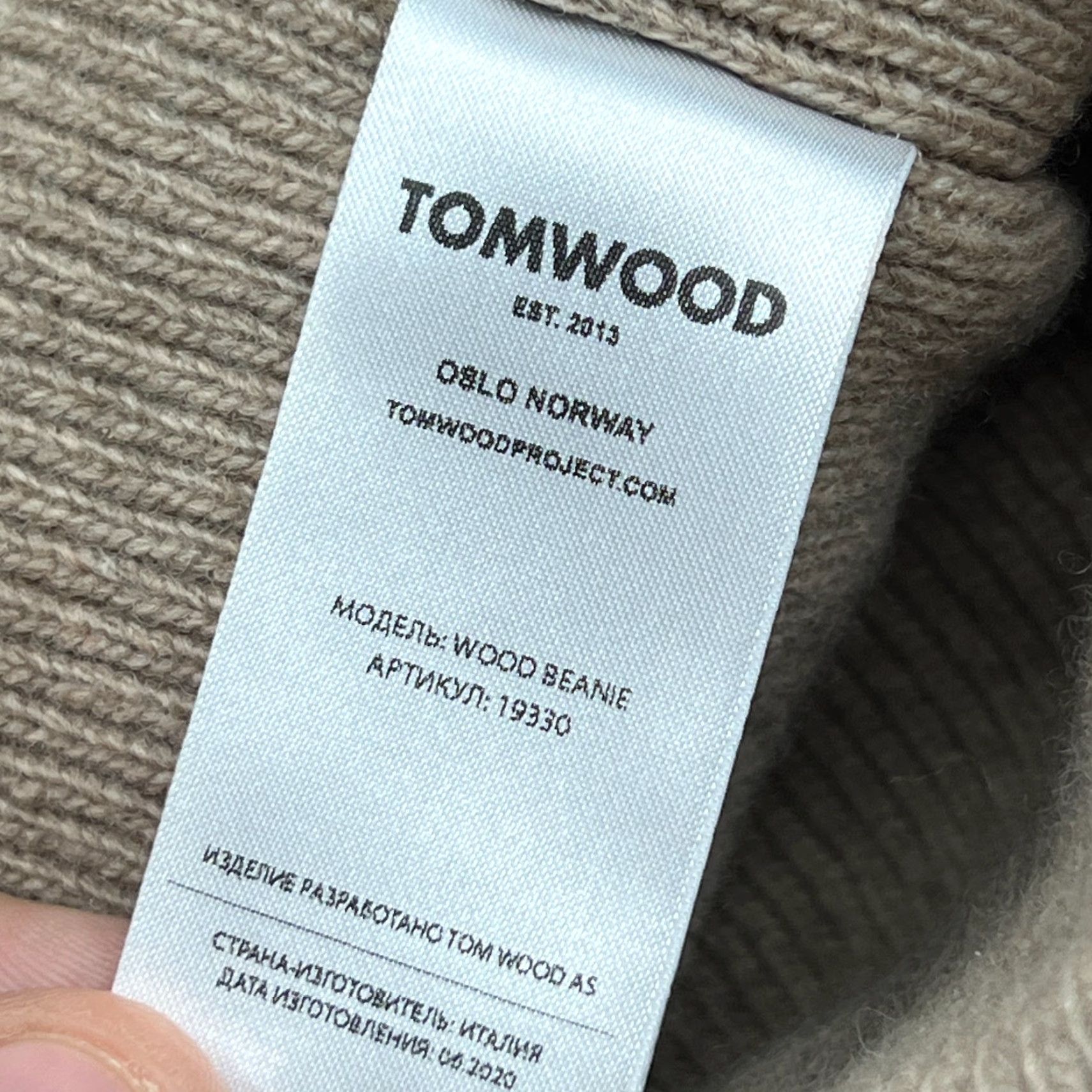 Tom Wood Tom Wood Beanie Hat One Size 100% Wool Unisex Adults Beige Beanie Cuffed Ribbon Norway Vintage No Size ONE SIZE - 3 Thumbnail
