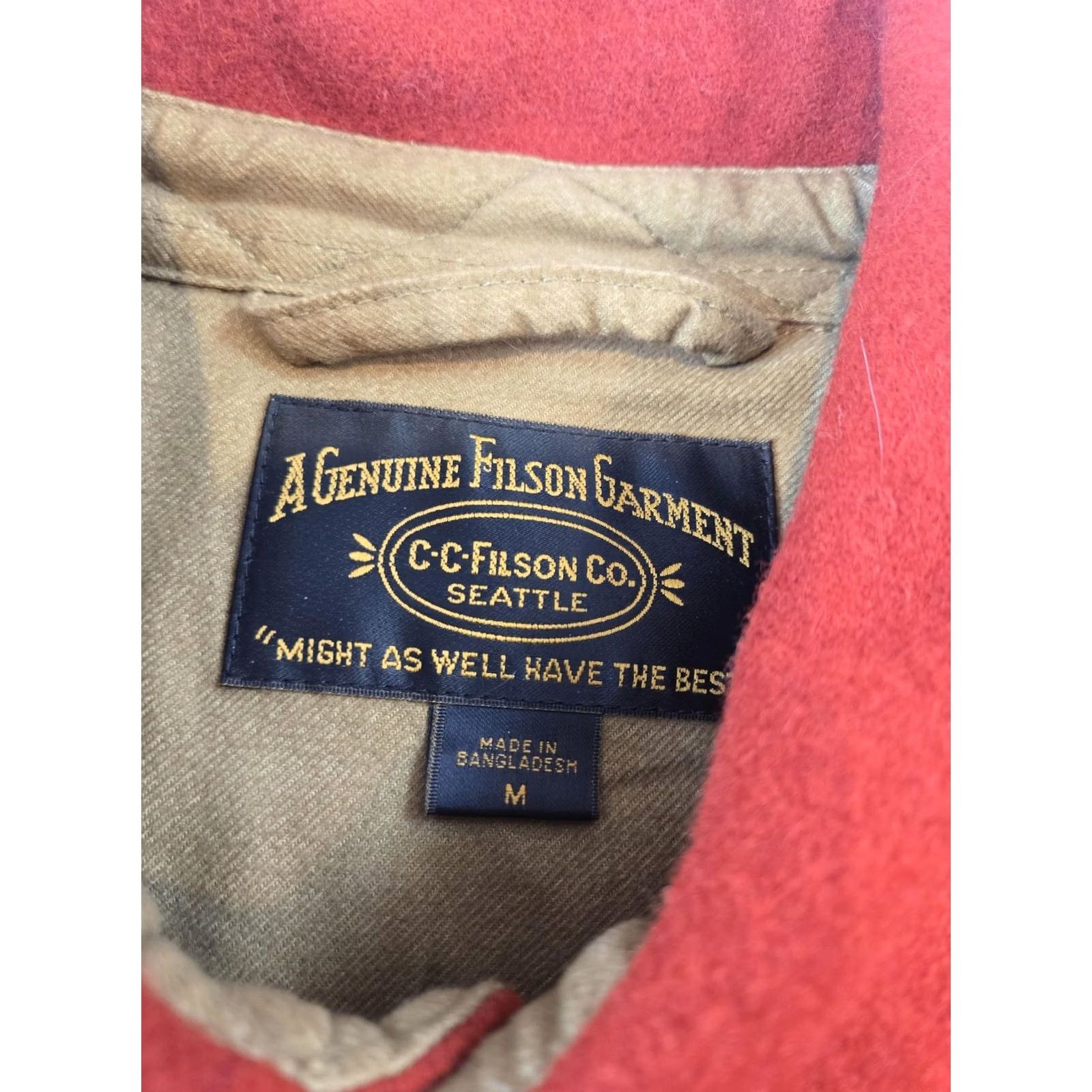 Filson Filson Wool Lined Jac-Shirt Jacket Mens Medium Red Oak Snap Front Workwear Coat Size US M / EU 48-50 / 2 - 6 Thumbnail