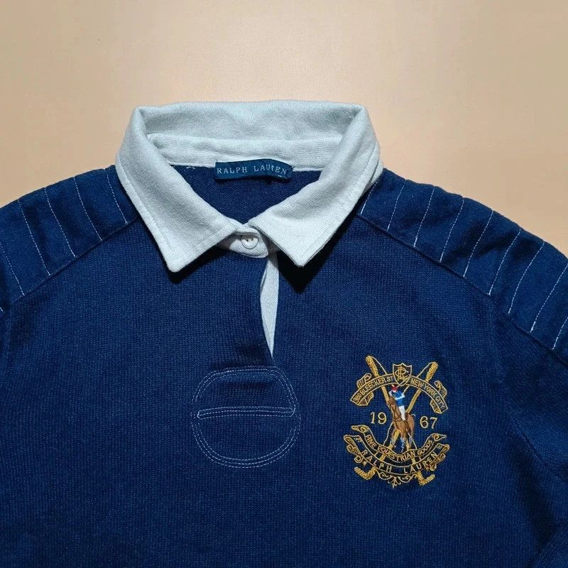 Ralph Lauren Ralph Lauren Blue Cashmere Blend Polo Shirt M Big Logo Size US M / EU 48-50 / 2 - 4 Thumbnail