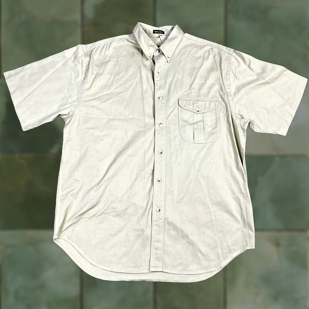 Eddie Bauer VINTAGE Eddie Bauer Shirt Rufton Twill Button Up Mens Large Cotton Tan Hiking 90s Retro Outdoors Mens Size US L / EU 52-54 / 3 - 1 Thumbnail