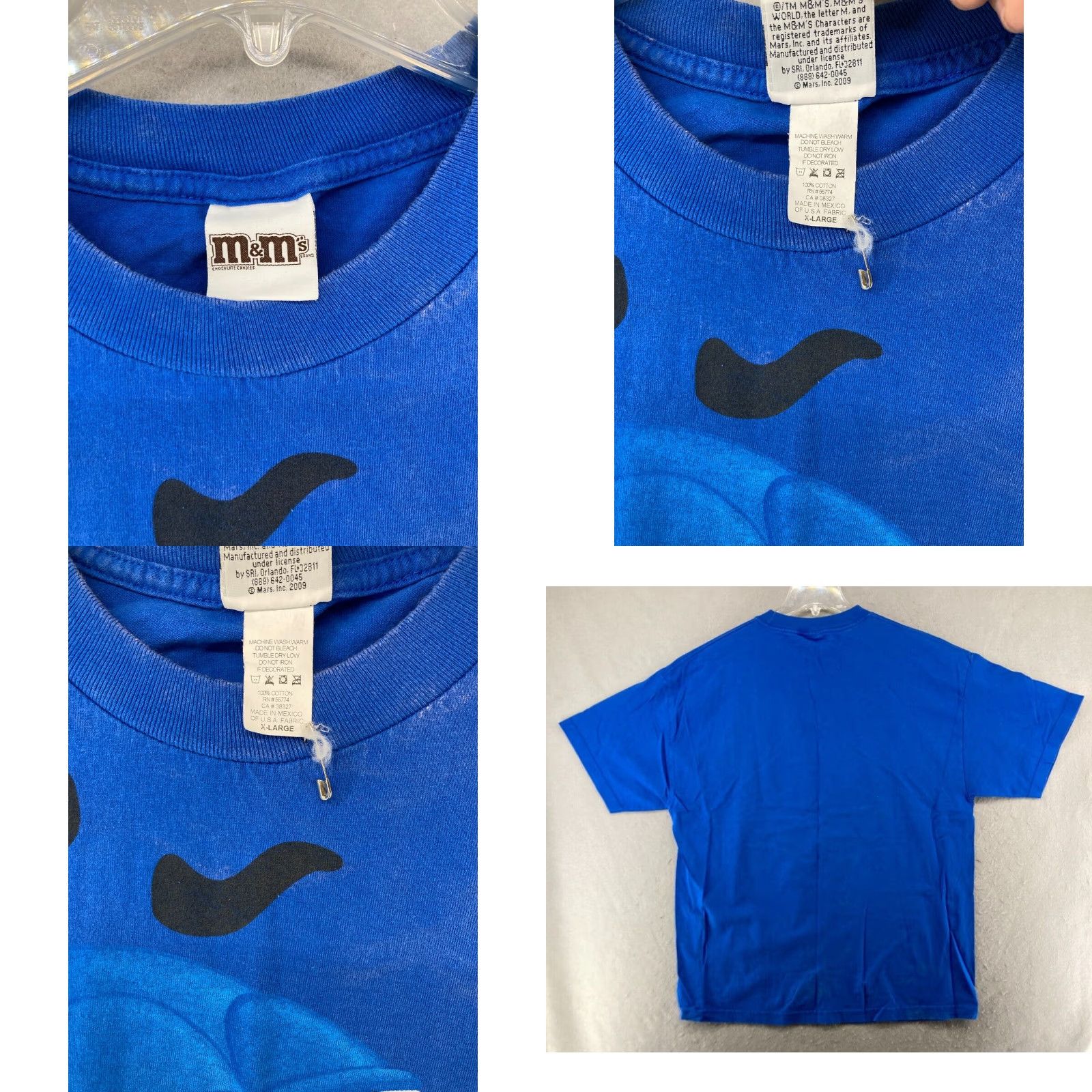 Vintage M&Ms Mens TShirt XL Blue Graphic Print Crew Neck Short Sleeve 90s Mens XL Blue T-Shirt Cotton Jersey Vintage No Size US XL / EU 56 / 4 - 8 Thumbnail