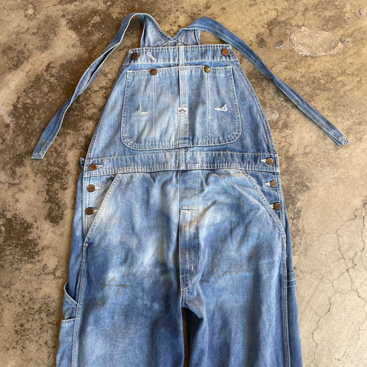 Big John 🔥Vintage Big John Overall Jumsuits Workers Wear Denim Jeans Size US 36 / EU 52 - 2 Thumbnail