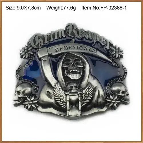 Other Blue Enameled GRIM REAPER Belt Buckle Size ONE SIZE - 1 Thumbnail