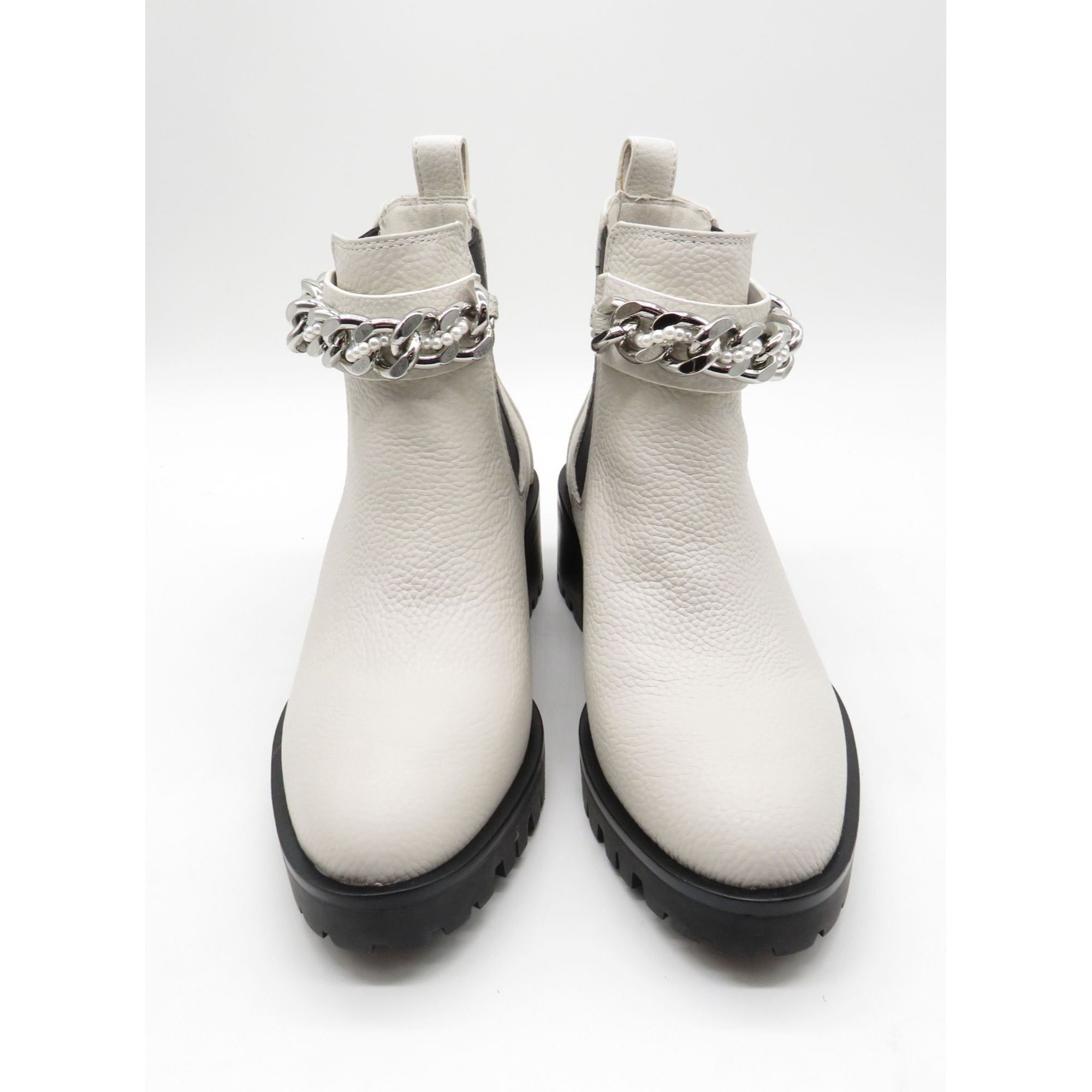 Other Karl Lagerfeld Paris Pierson Womens White Leather Boots Chun Size US 6.5 / IT 36.5 - 3 Thumbnail