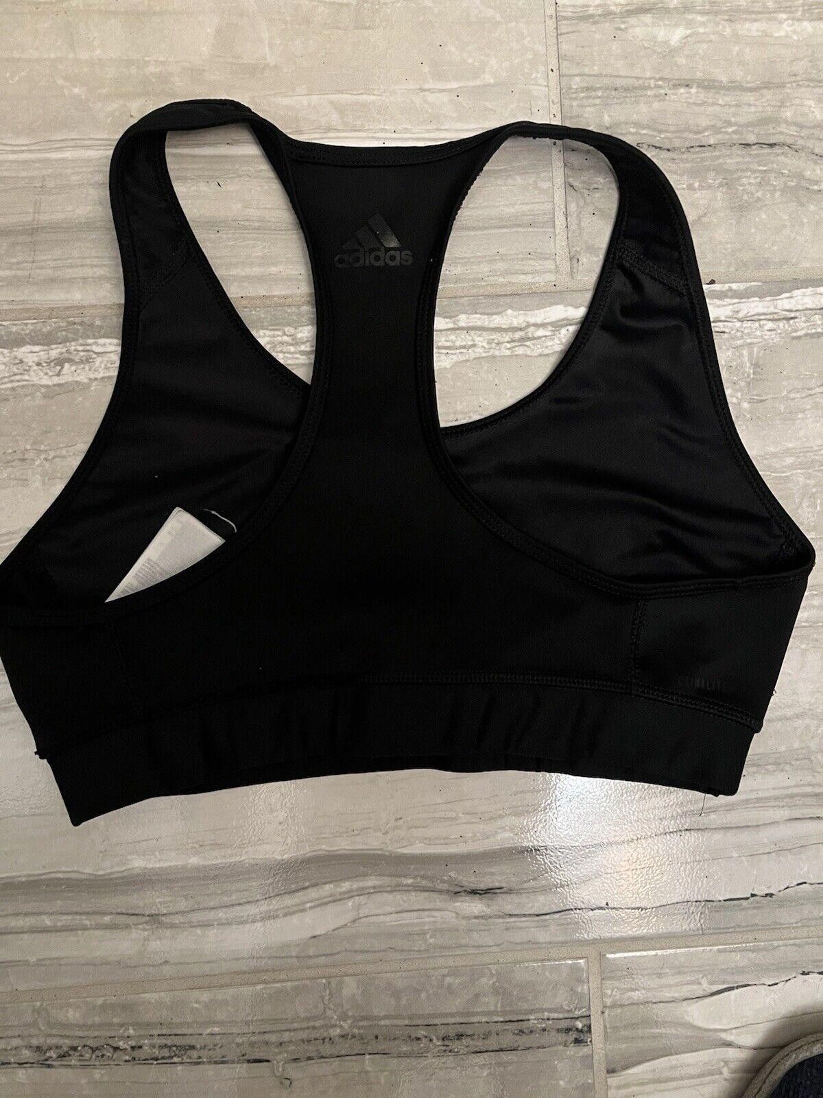 Adidas ADIDAS Climalite Black/White LogoSport/Training Bra Sz.M Size ONE SIZE - 2 Thumbnail